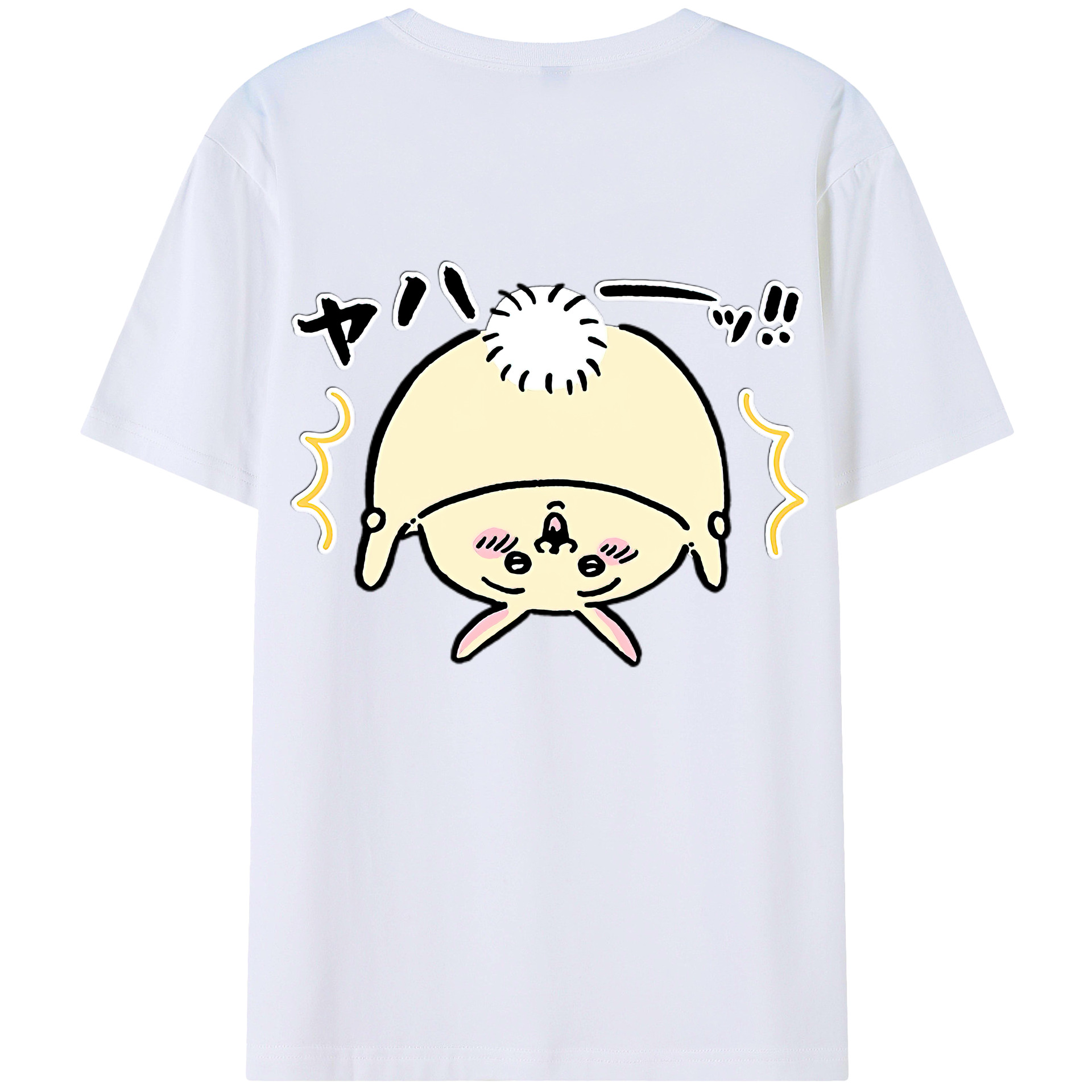 （画像用） ちいかわ うさぎ Chii-kawa usagi 綿100％半袖Tシャツ（背面プリント）