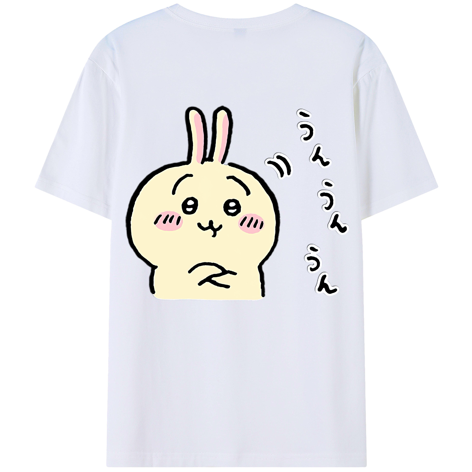 （画像用） ちいかわ うさぎ Chii-kawa usagi 綿100％半袖Tシャツ（背面プリント）