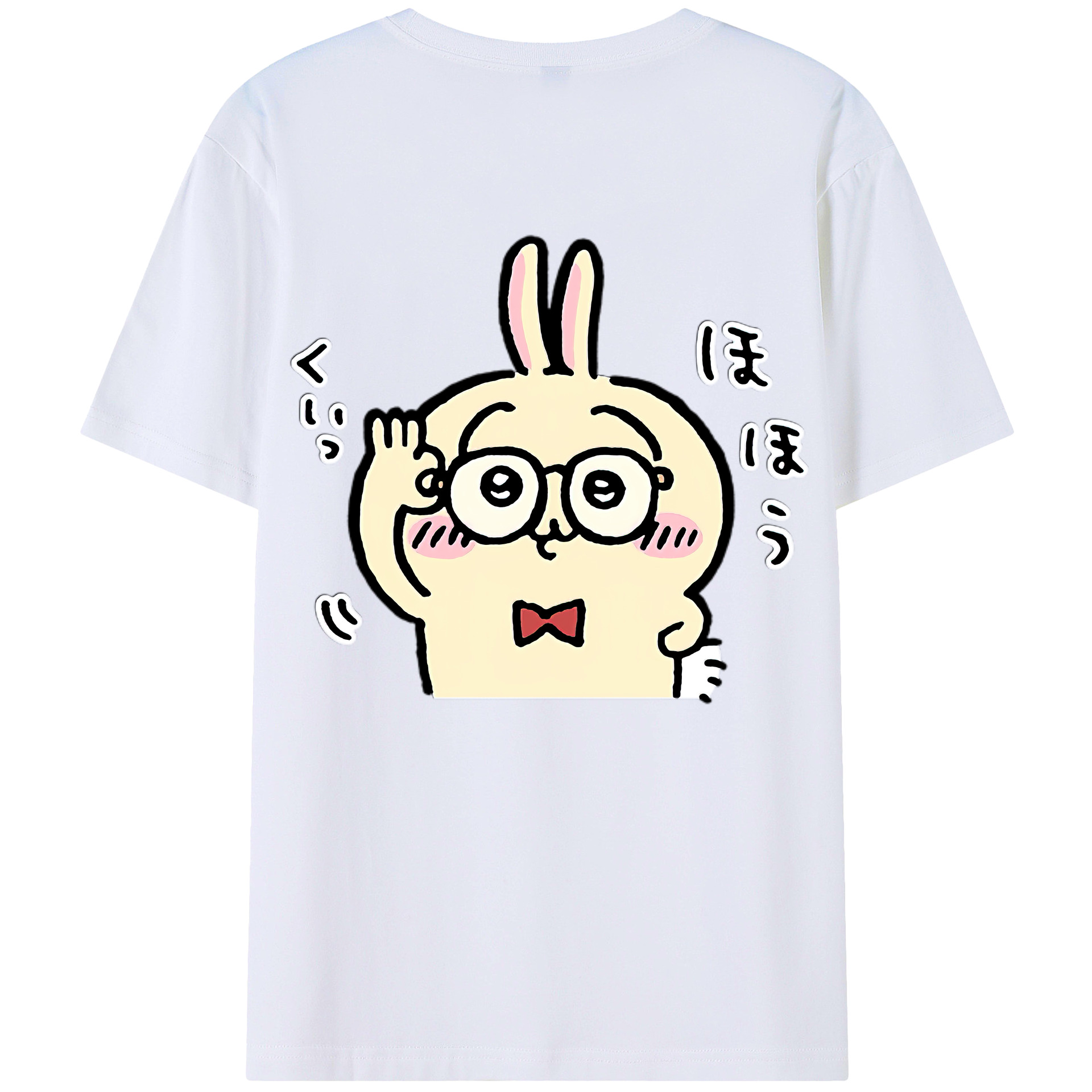 （画像用） ちいかわ うさぎ Chii-kawa usagi 綿100％半袖Tシャツ（背面プリント）