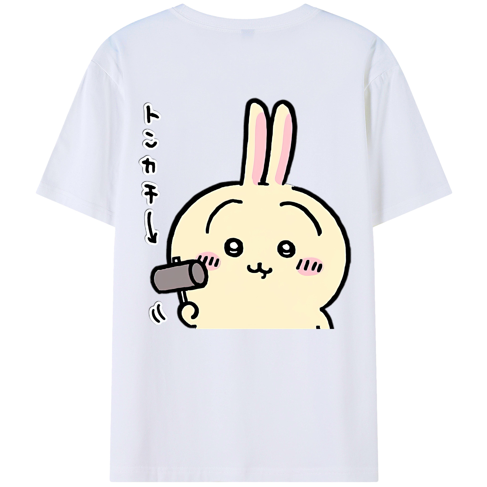 （画像用） ちいかわ うさぎ Chii-kawa usagi 綿100％半袖Tシャツ（背面プリント）