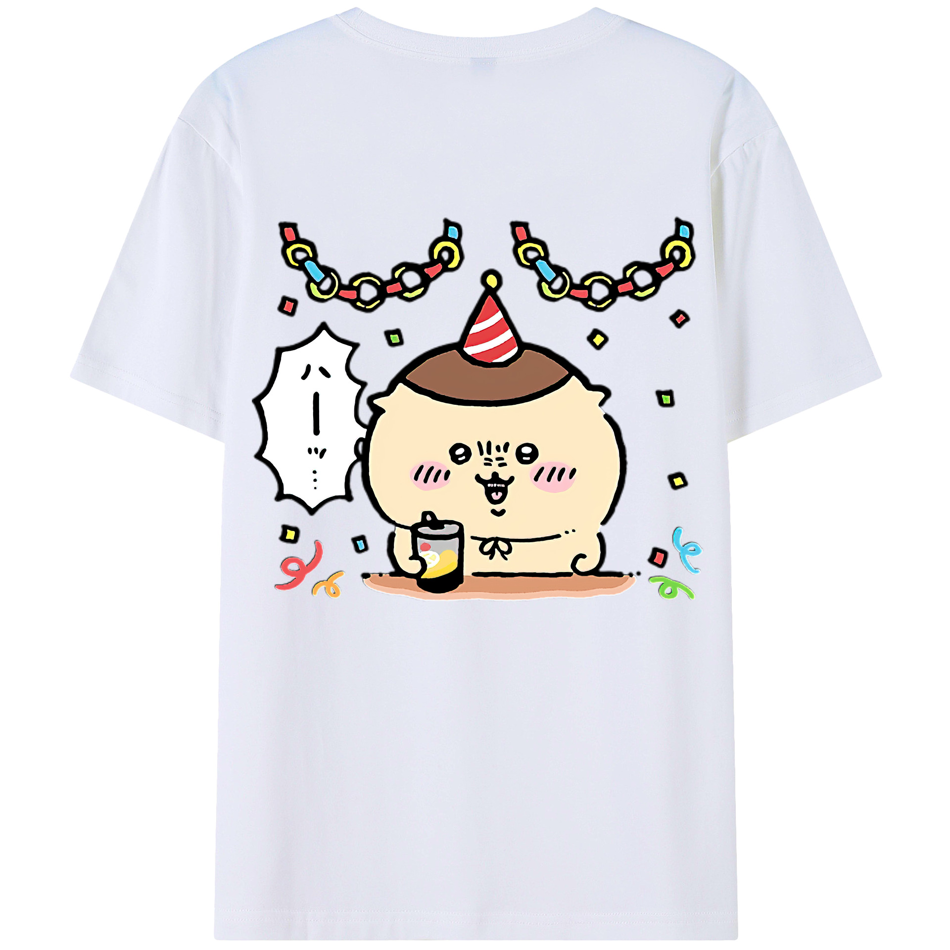 （画像用） ちいかわ くりまんじゅう Chii-kawa kuri manjū 綿100％半袖Tシャツ（背面プリント）