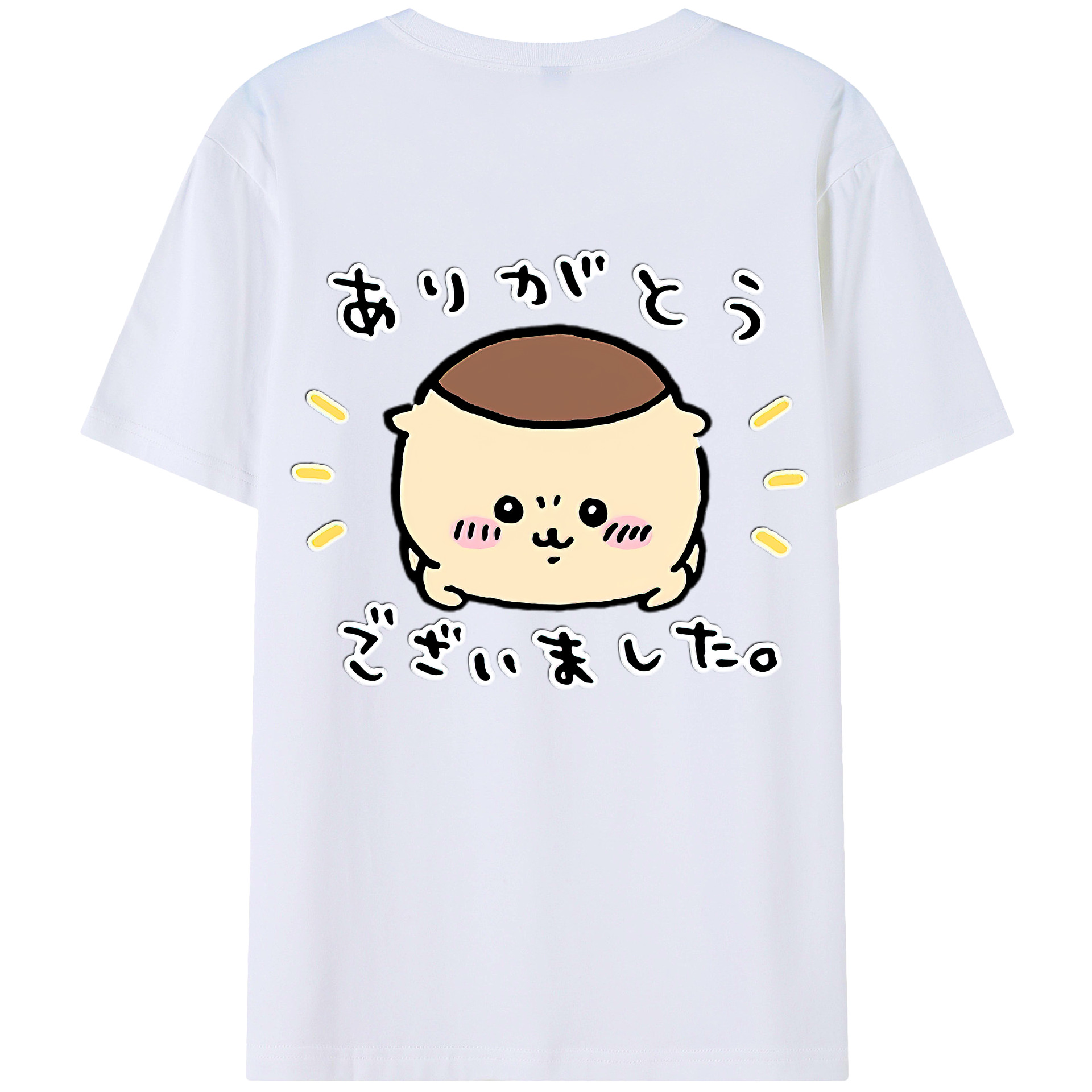 （画像用） ちいかわ くりまんじゅう Chii-kawa kuri manjū 綿100％半袖Tシャツ（背面プリント）