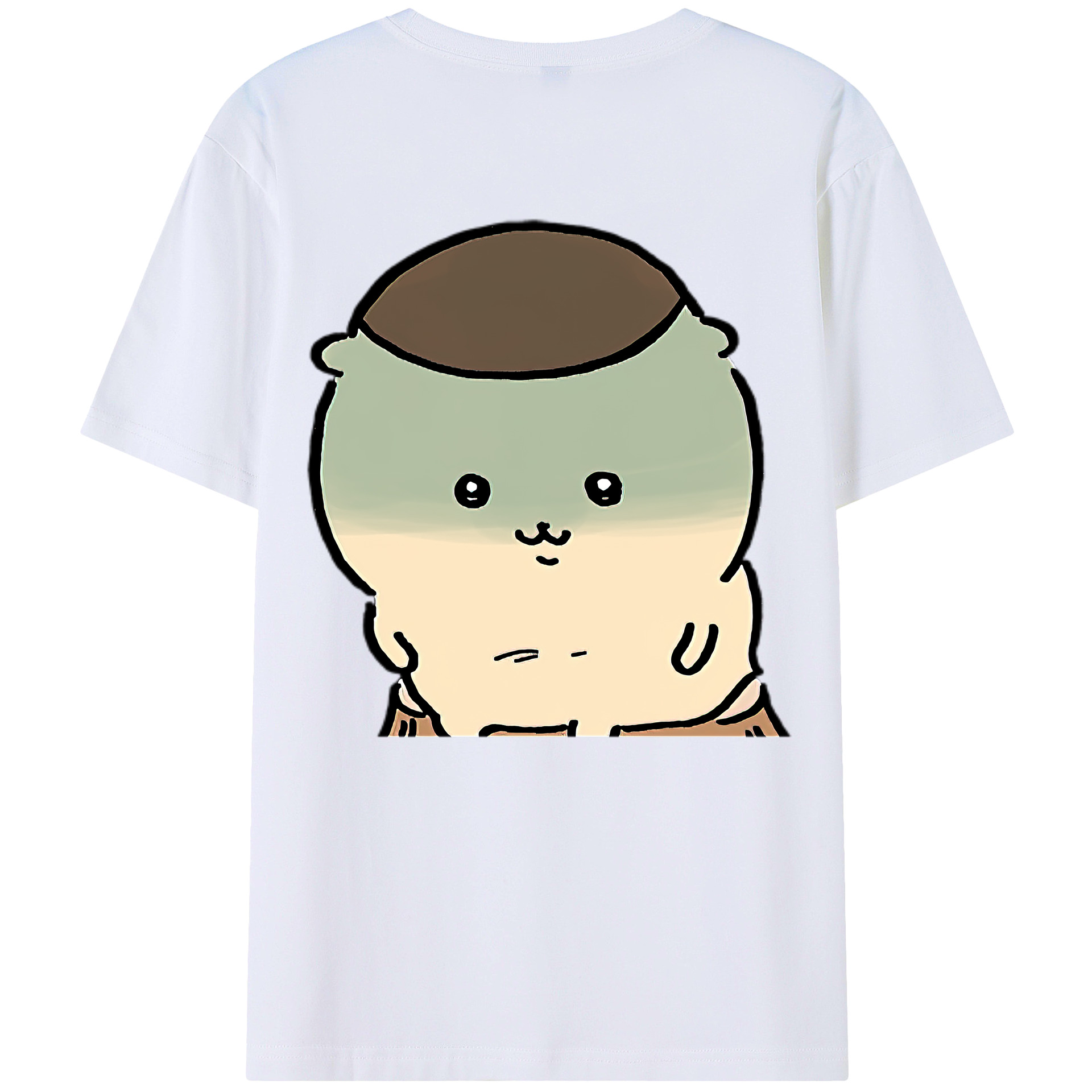 （画像用） ちいかわ くりまんじゅう Chii-kawa kuri manjū 綿100％半袖Tシャツ（背面プリント）