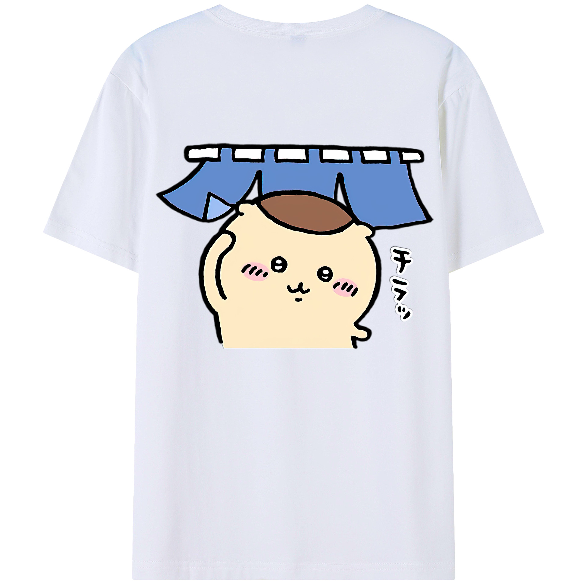 （画像用） ちいかわ くりまんじゅう Chii-kawa kuri manjū 綿100％半袖Tシャツ（背面プリント）