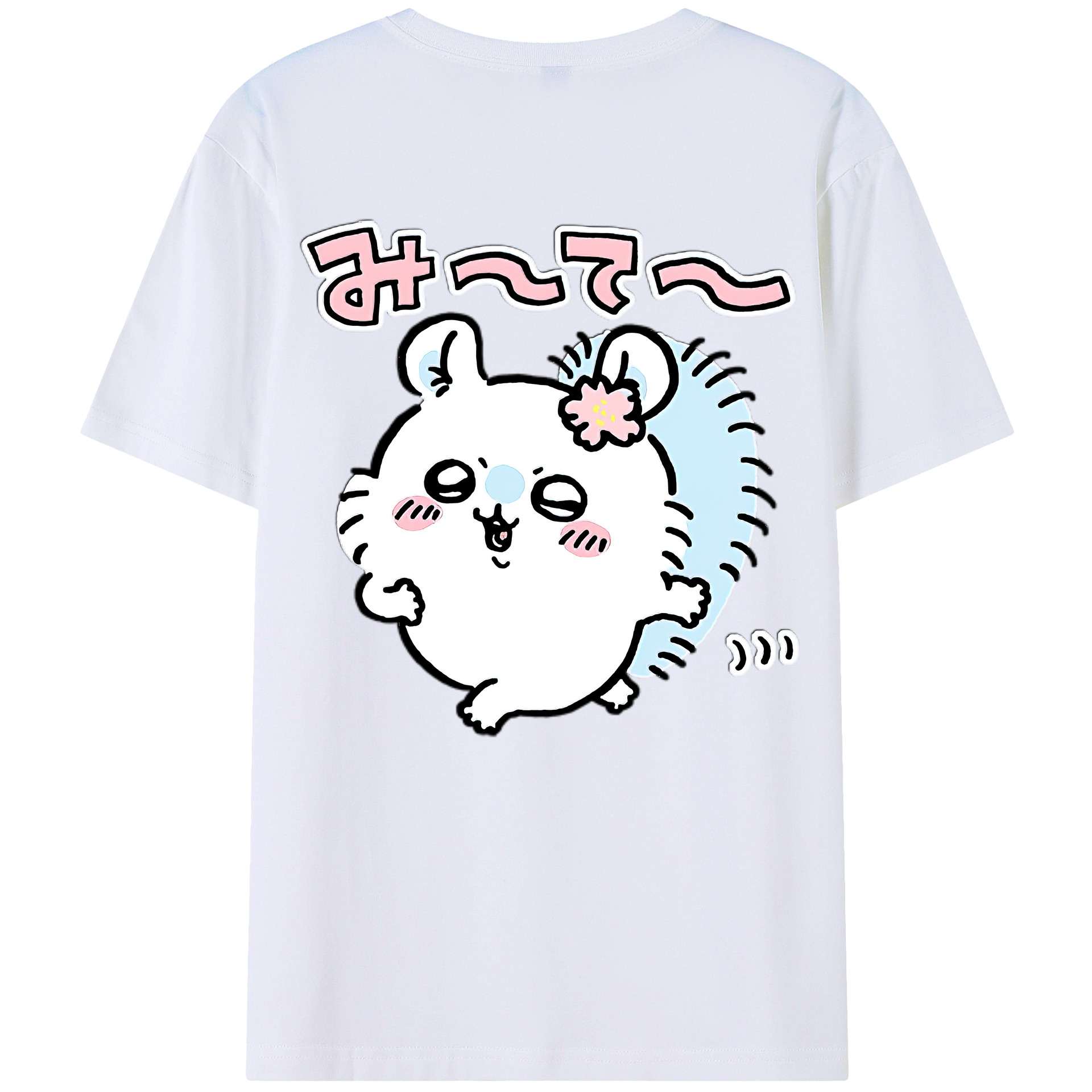 （画像用） ちいかわ モモンガ Chii-kawa Momonga 綿100％半袖Tシャツ（背面プリント）