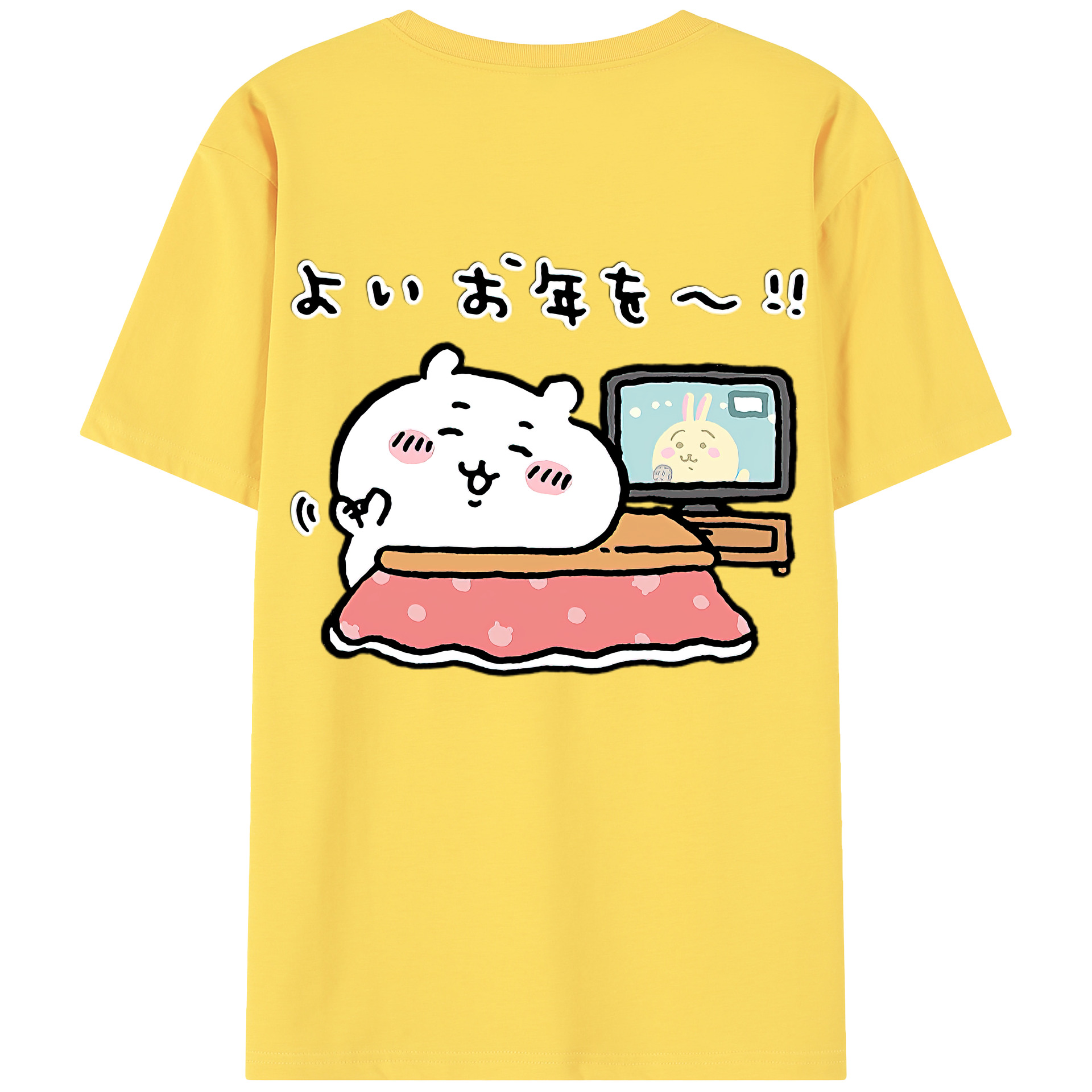 （画像用） ちいかわ ちいかわ Chii-kawa chiikawa 綿100％半袖Tシャツ（背面プリント）