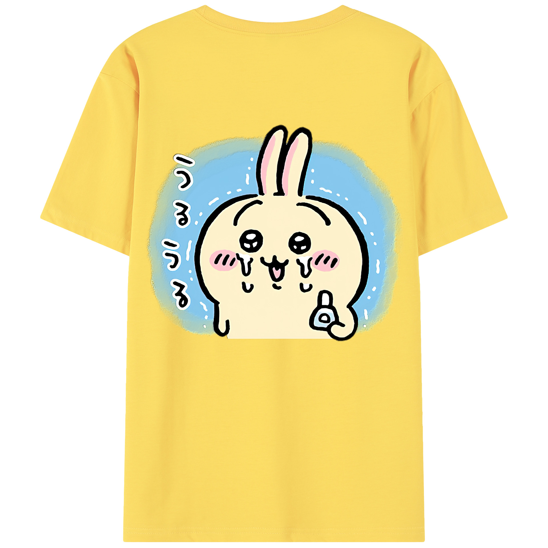 （画像用） ちいかわ うさぎ Chii-kawa usagi 綿100％半袖Tシャツ（背面プリント）