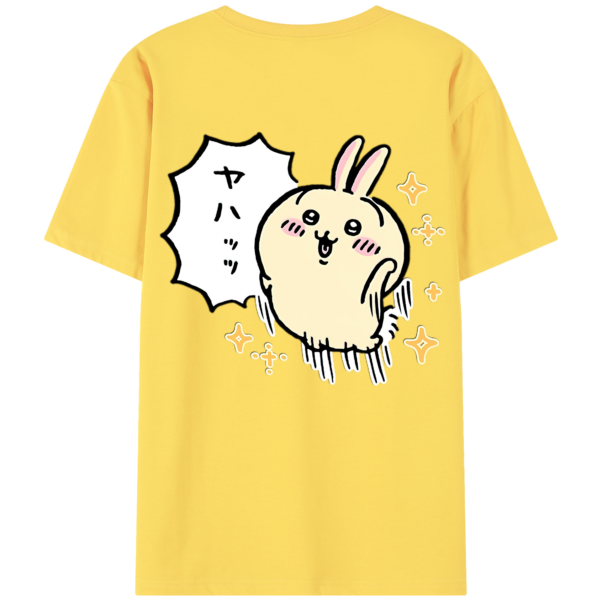 （画像用） ちいかわ うさぎ Chii-kawa usagi 綿100％半袖Tシャツ（背面プリント）