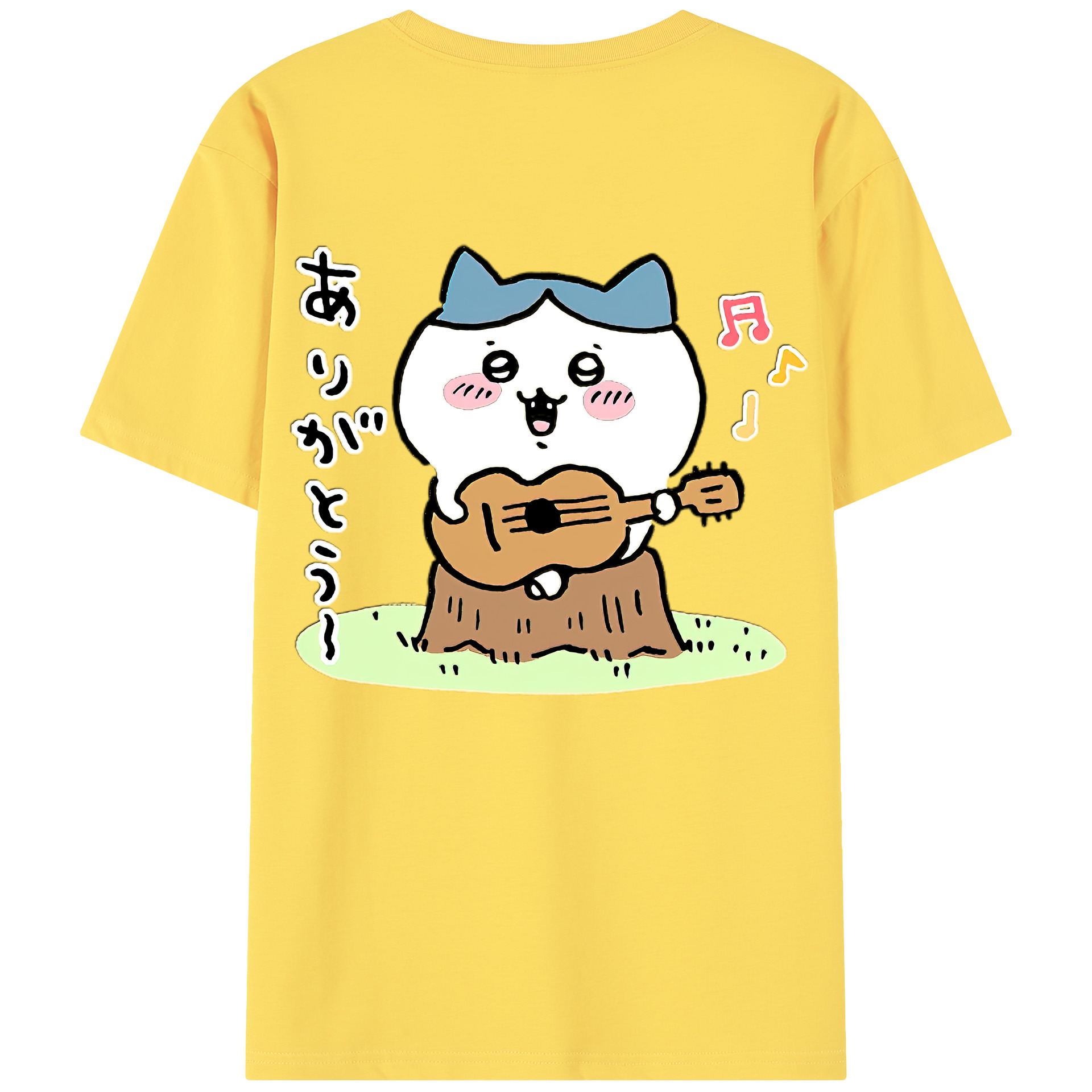 （画像用） ちいかわ ハチワレ Chii-kawa hachiware 綿100％半袖Tシャツ（背面プリント）