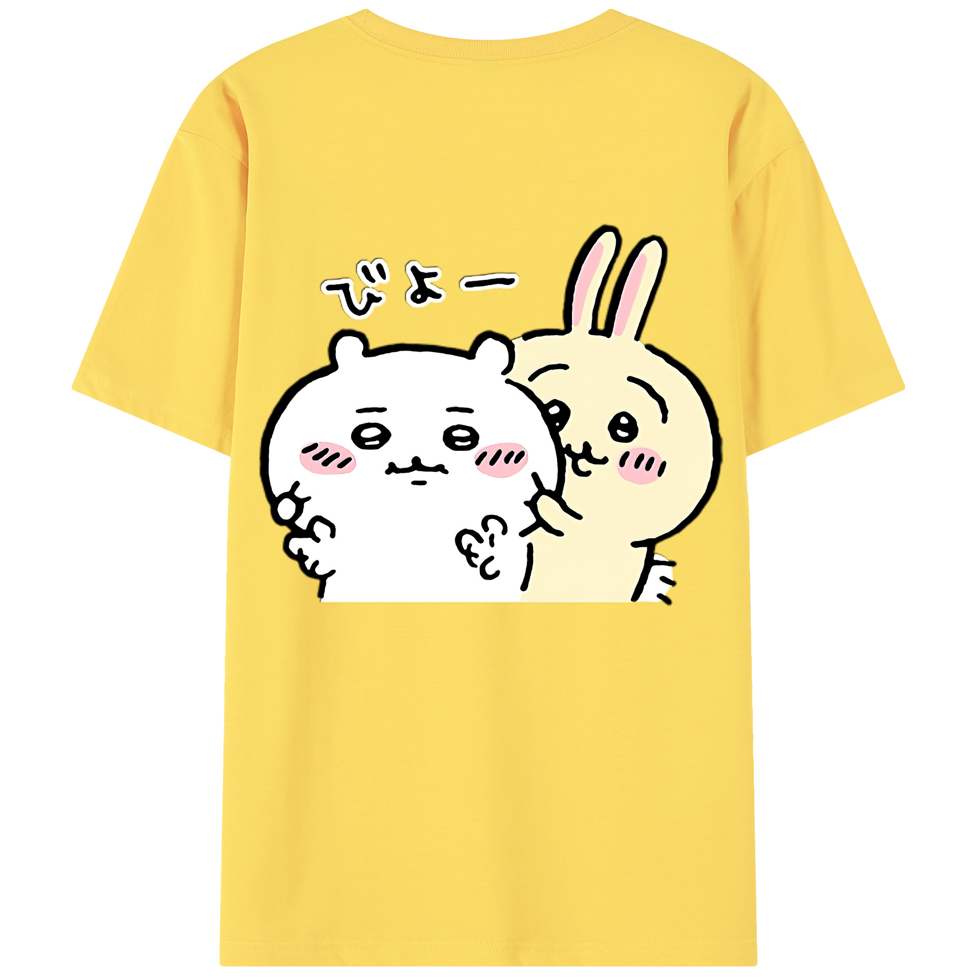 （画像用） ちいかわ うさぎ Chii-kawa usagi 綿100％半袖Tシャツ（背面プリント）