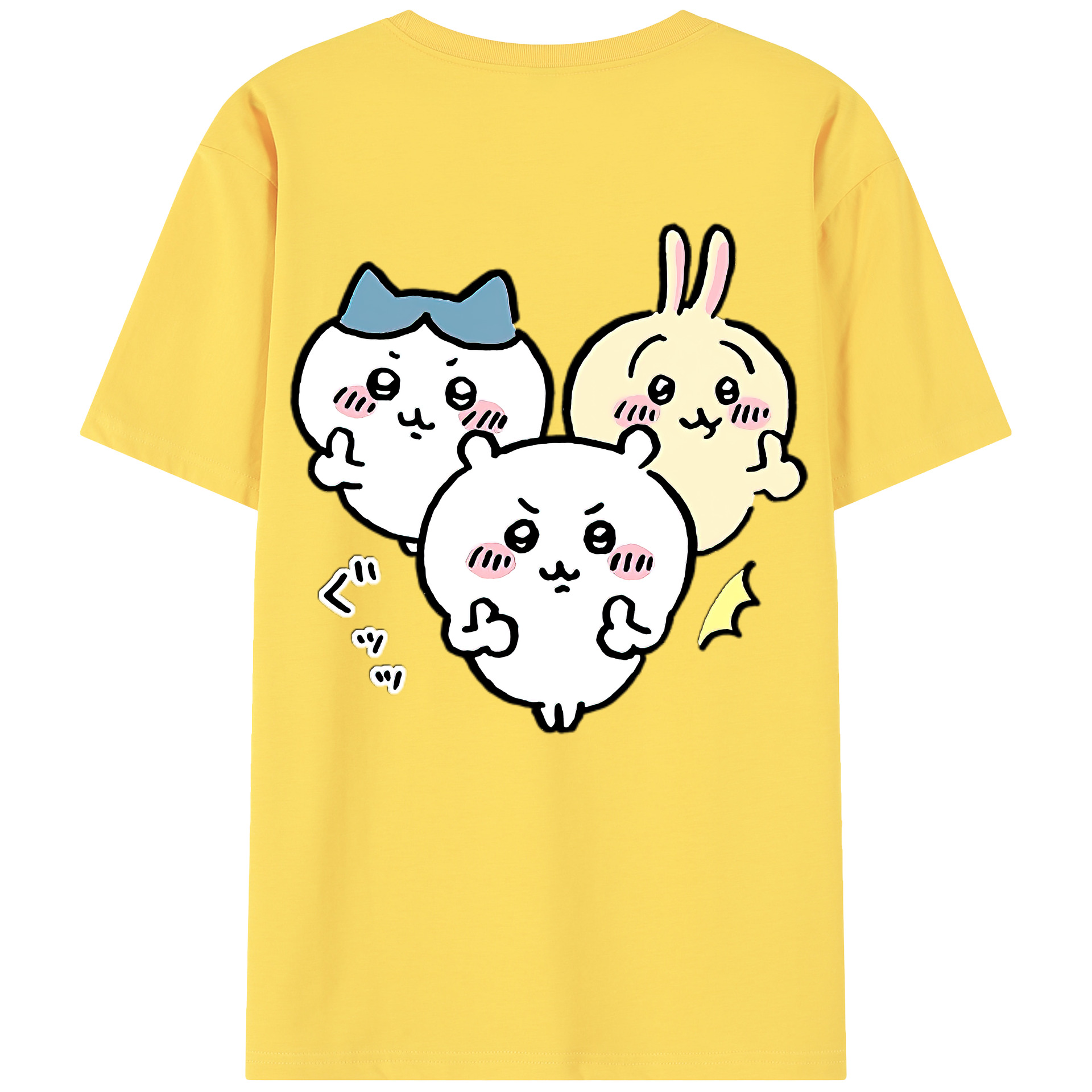 （画像用） ちいかわ うさぎ Chii-kawa usagi 綿100％半袖Tシャツ（背面プリント）