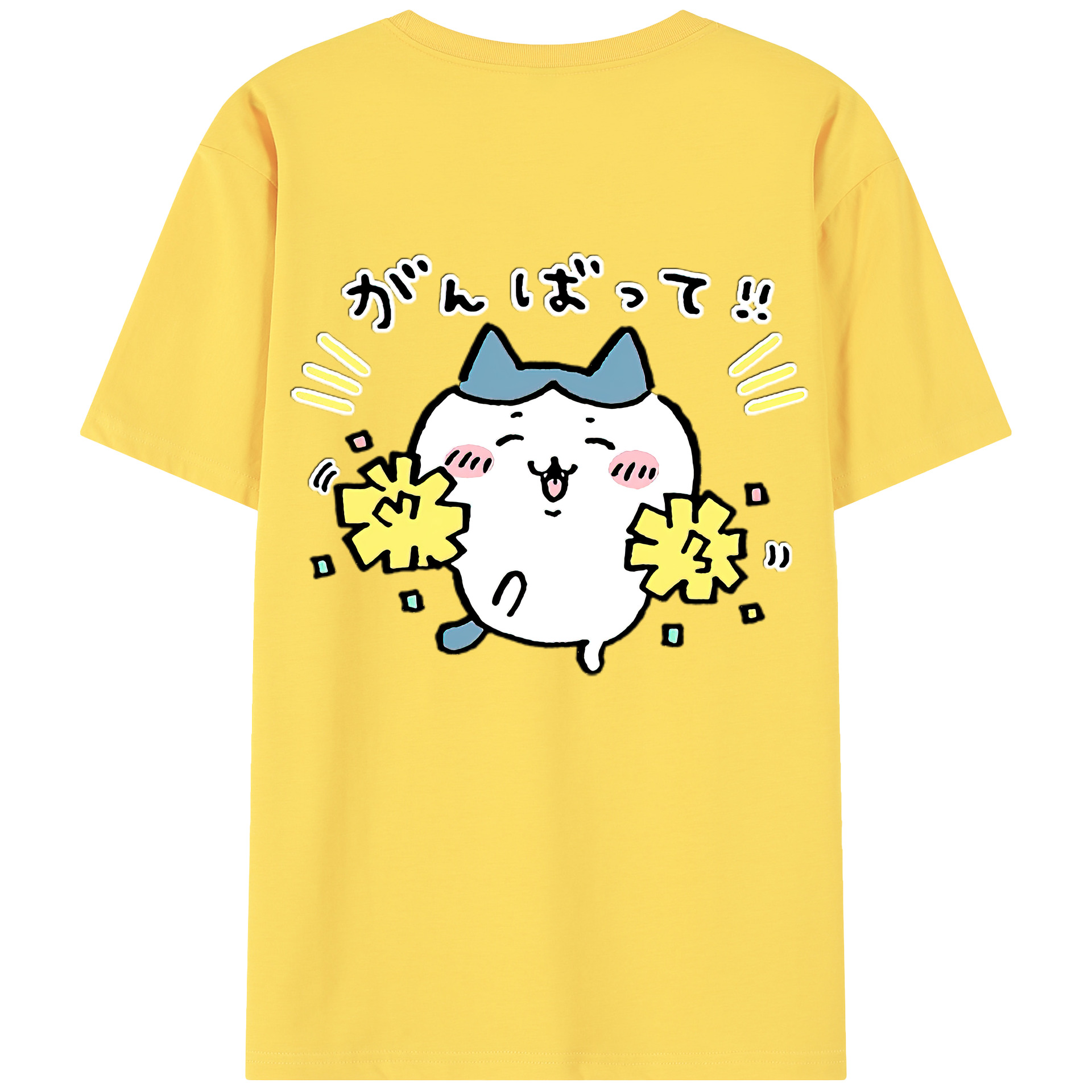 （画像用） ちいかわ ハチワレ Chii-kawa hachiware 綿100％半袖Tシャツ（背面プリント）