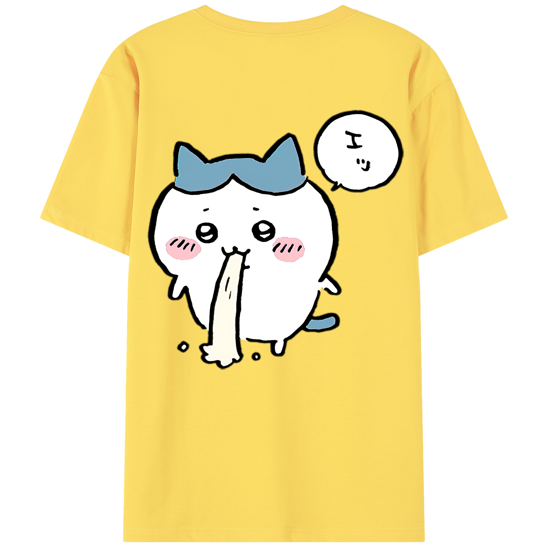 （画像用） ちいかわ ハチワレ Chii-kawa hachiware 綿100％半袖Tシャツ（背面プリント）