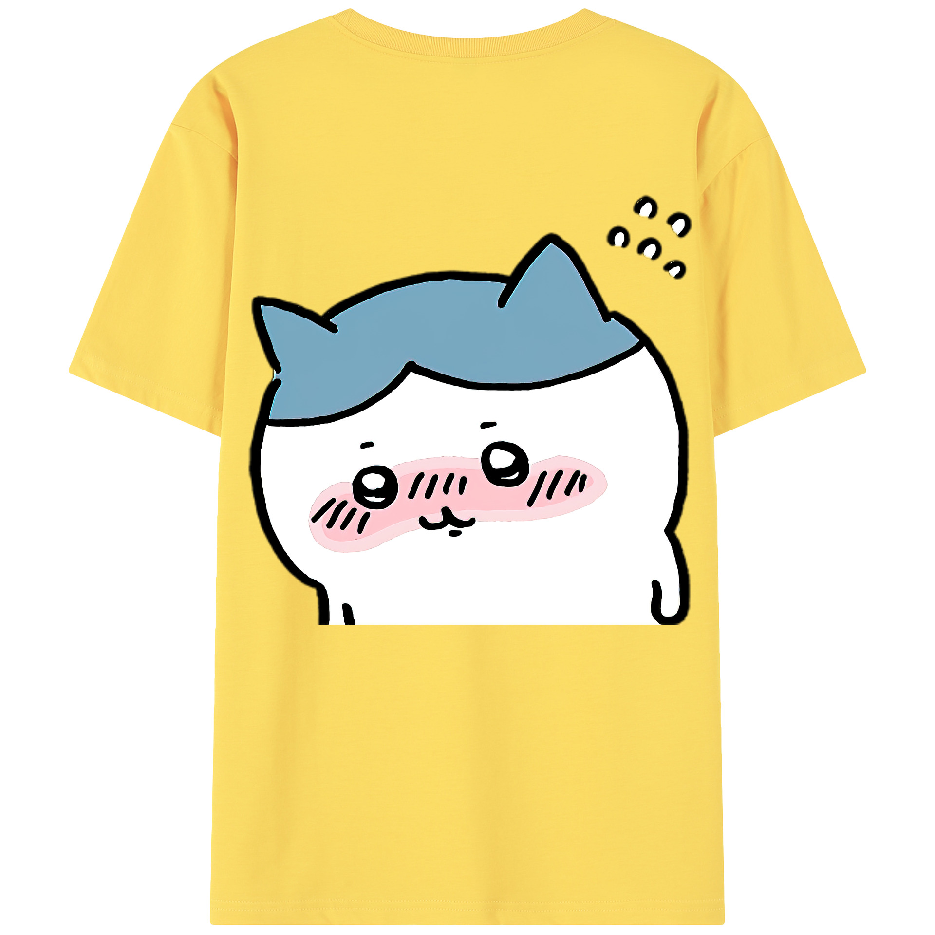 （画像用） ちいかわ ハチワレ Chii-kawa hachiware 綿100％半袖Tシャツ（背面プリント）