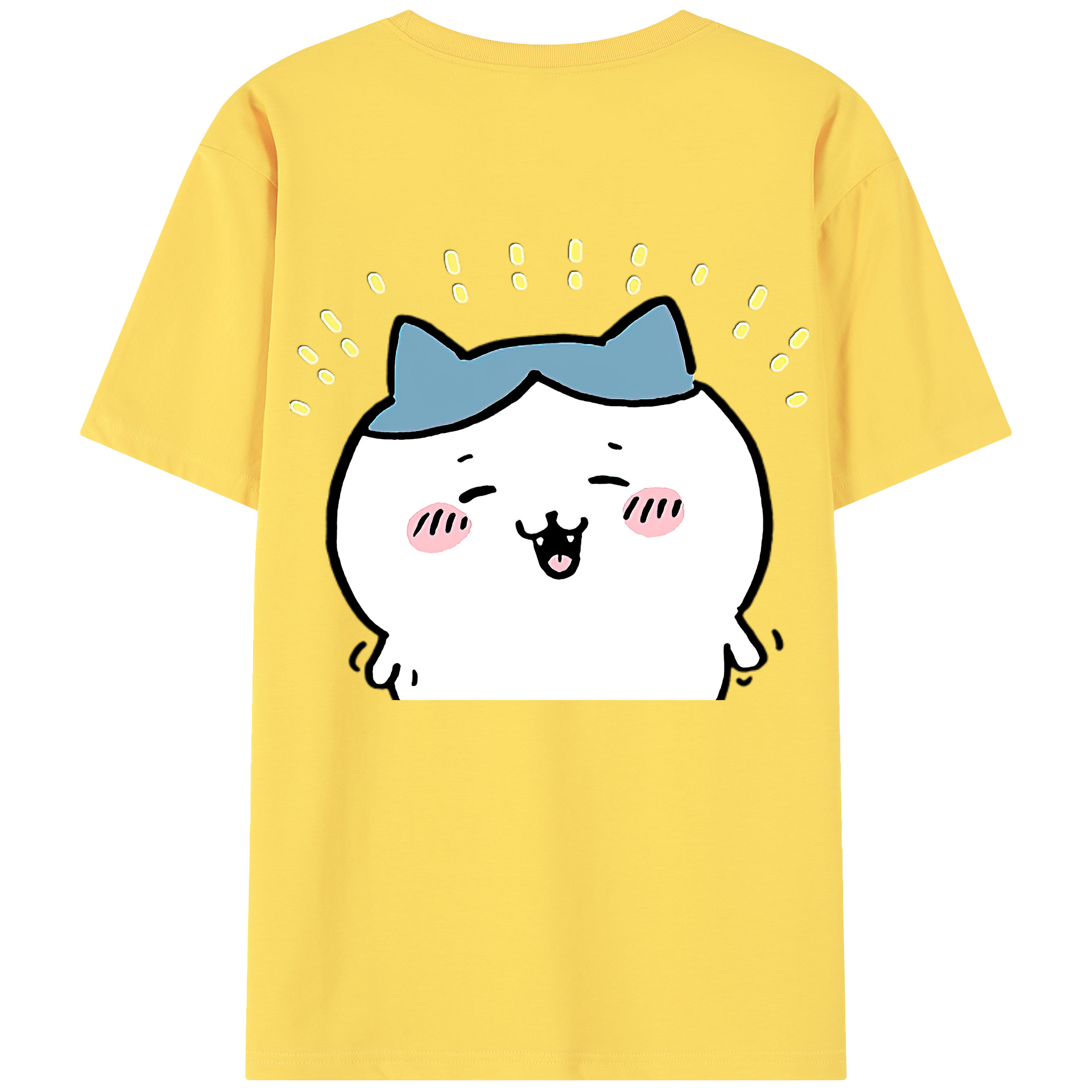 （画像用） ちいかわ ハチワレ Chii-kawa hachiware 綿100％半袖Tシャツ（背面プリント）