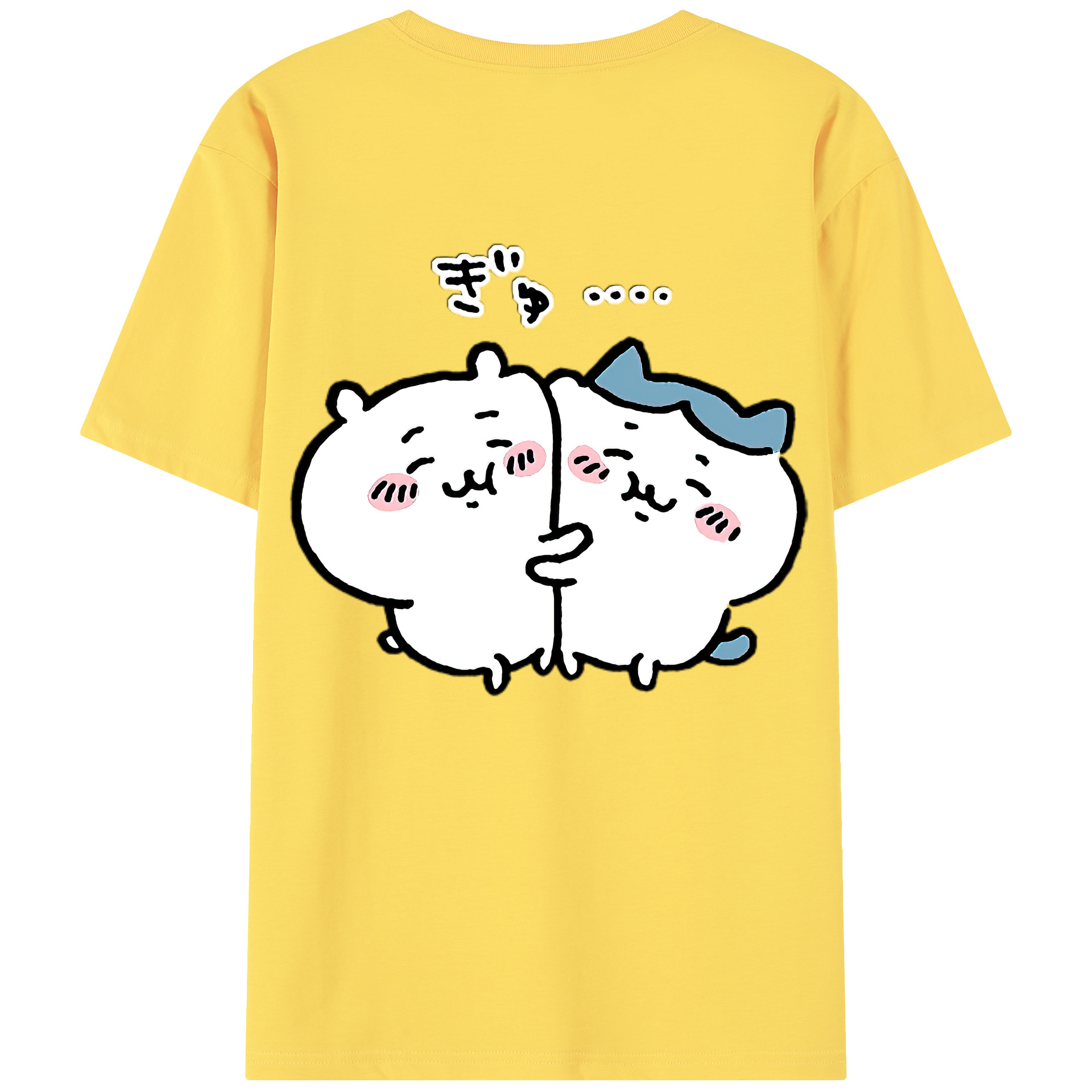 （画像用） ちいかわ ハチワレ Chii-kawa hachiware 綿100％半袖Tシャツ（背面プリント）