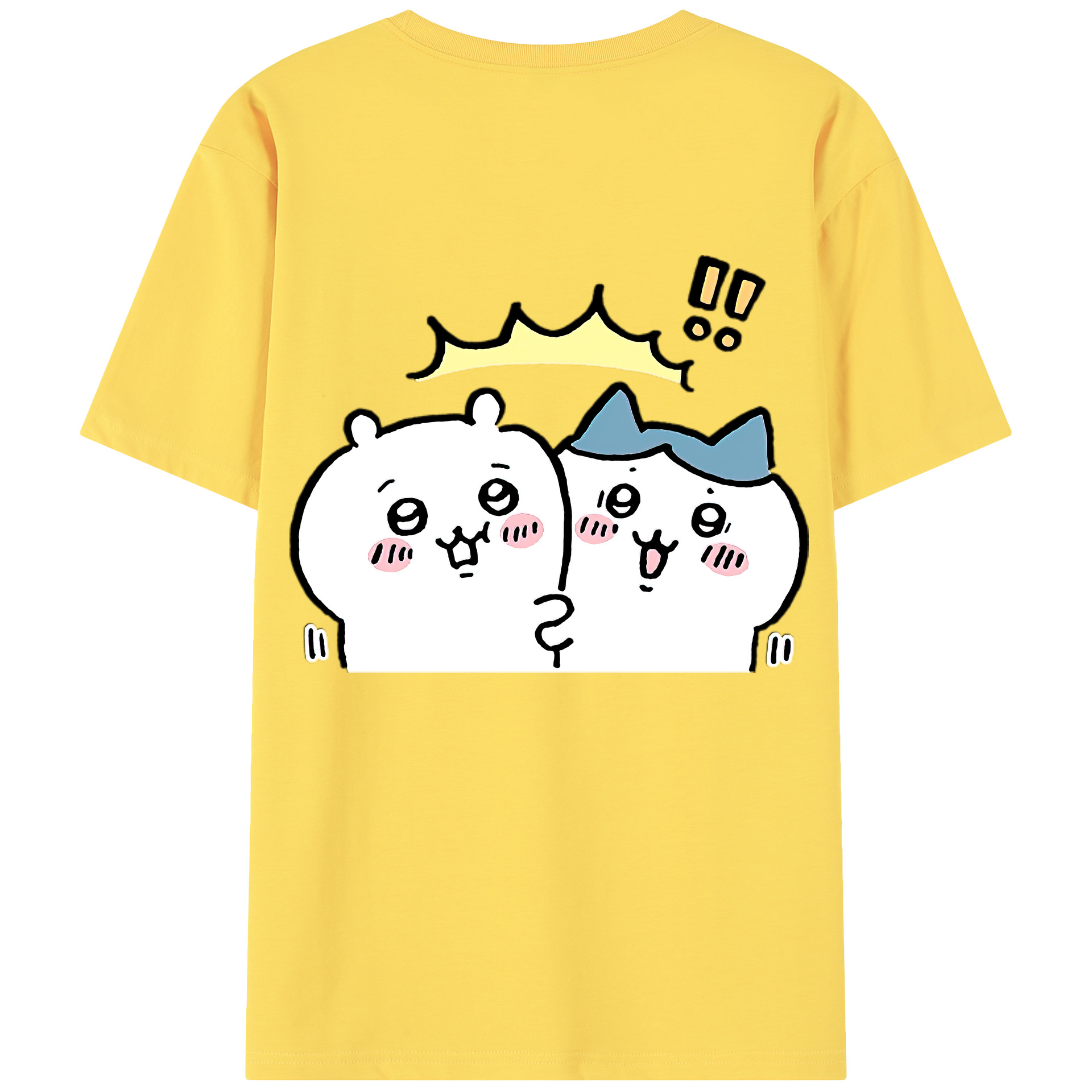 （画像用） ちいかわ ハチワレ Chii-kawa hachiware 綿100％半袖Tシャツ（背面プリント）