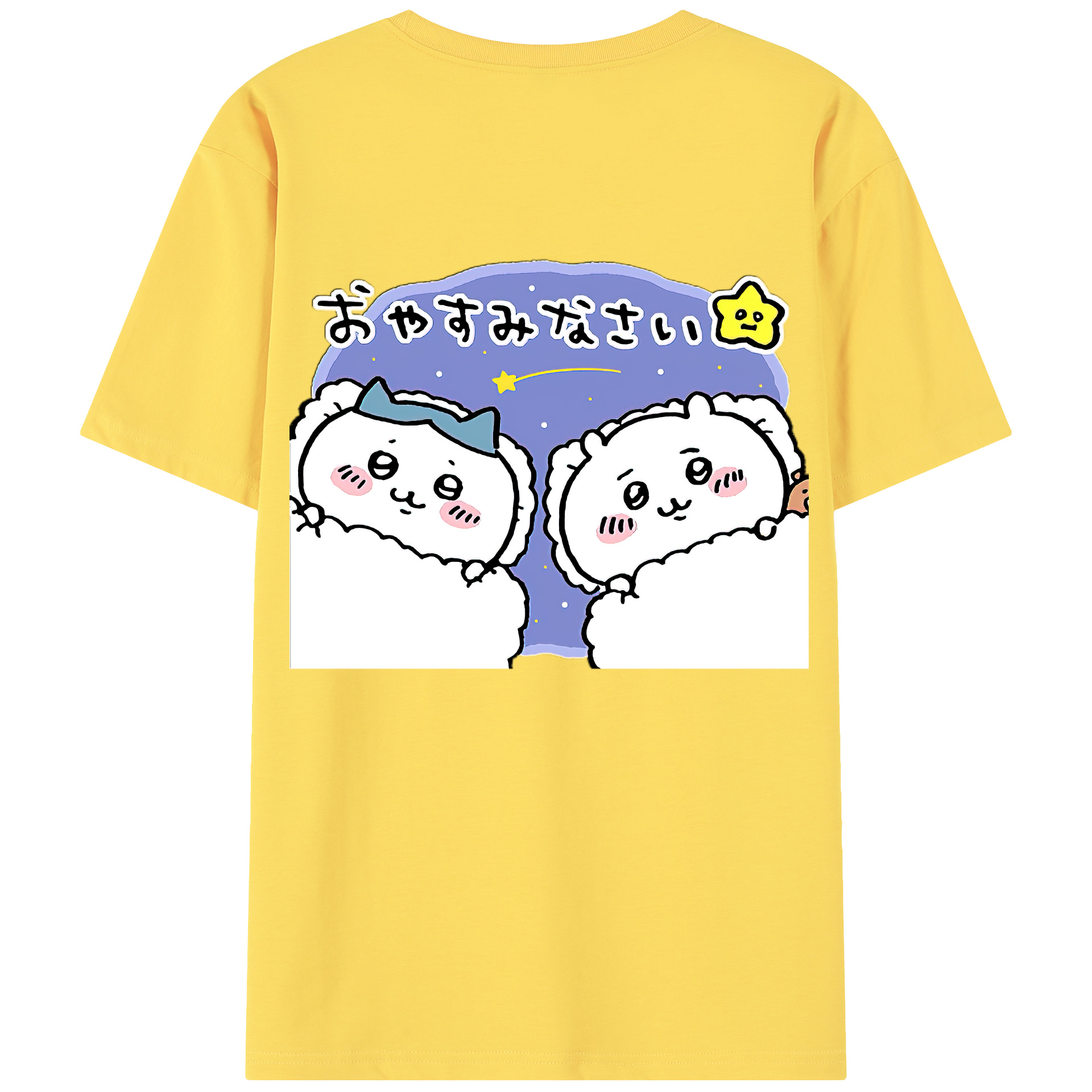 （画像用） ちいかわ ハチワレ Chii-kawa hachiware 綿100％半袖Tシャツ（背面プリント）