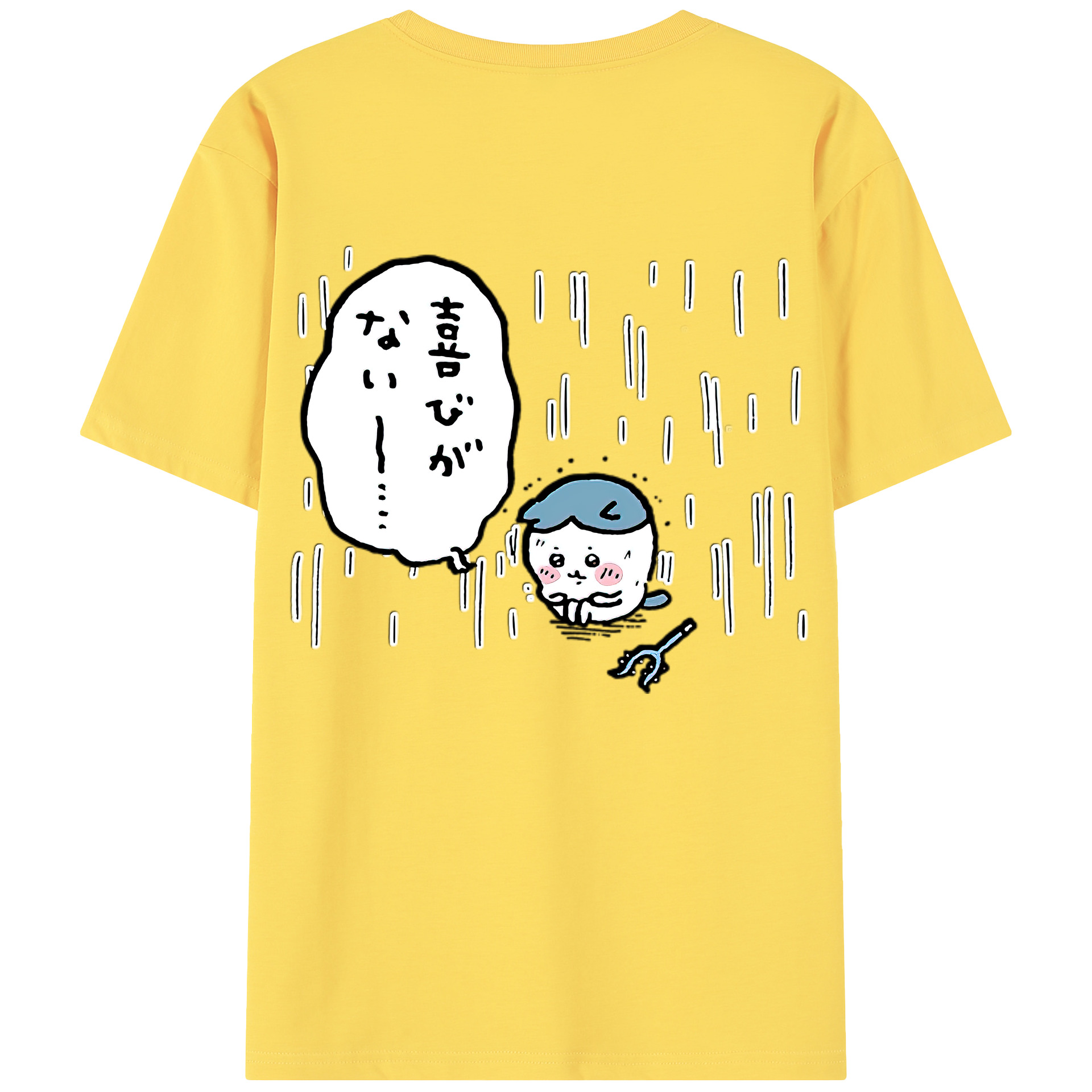 （画像用） ちいかわ ハチワレ Chii-kawa hachiware 綿100％半袖Tシャツ（背面プリント）
