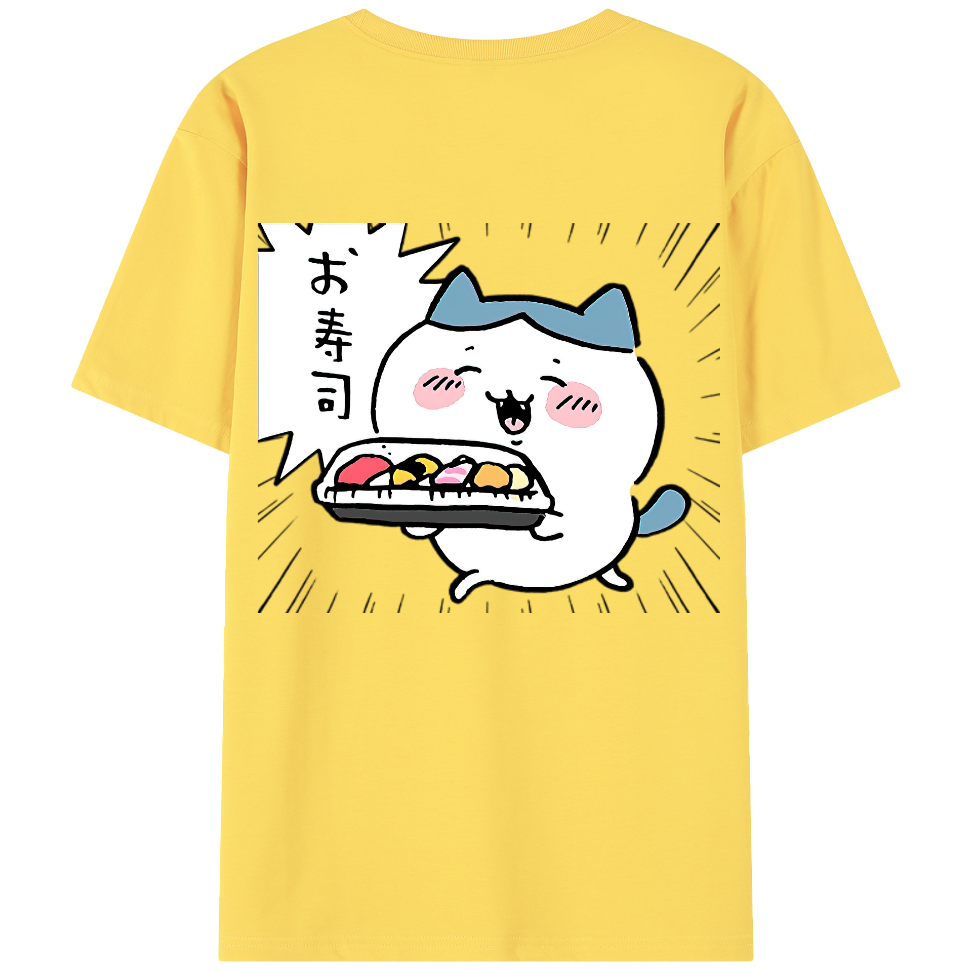 （画像用） ちいかわ ハチワレ Chii-kawa hachiware 綿100％半袖Tシャツ（背面プリント）