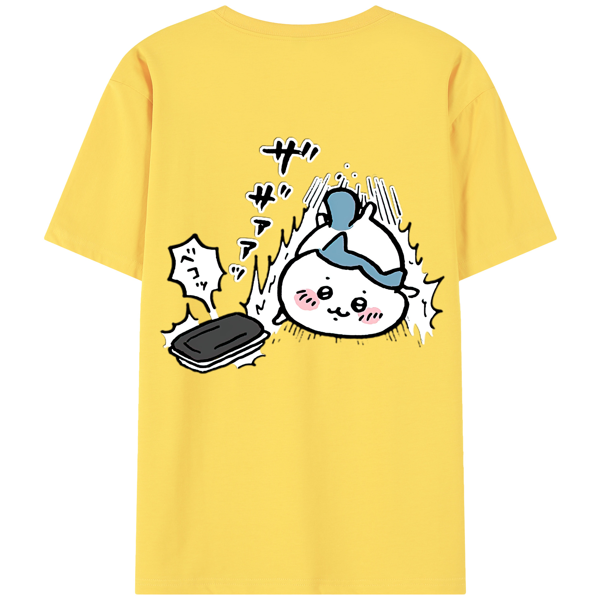 （画像用） ちいかわ ハチワレ Chii-kawa hachiware 綿100％半袖Tシャツ（背面プリント）