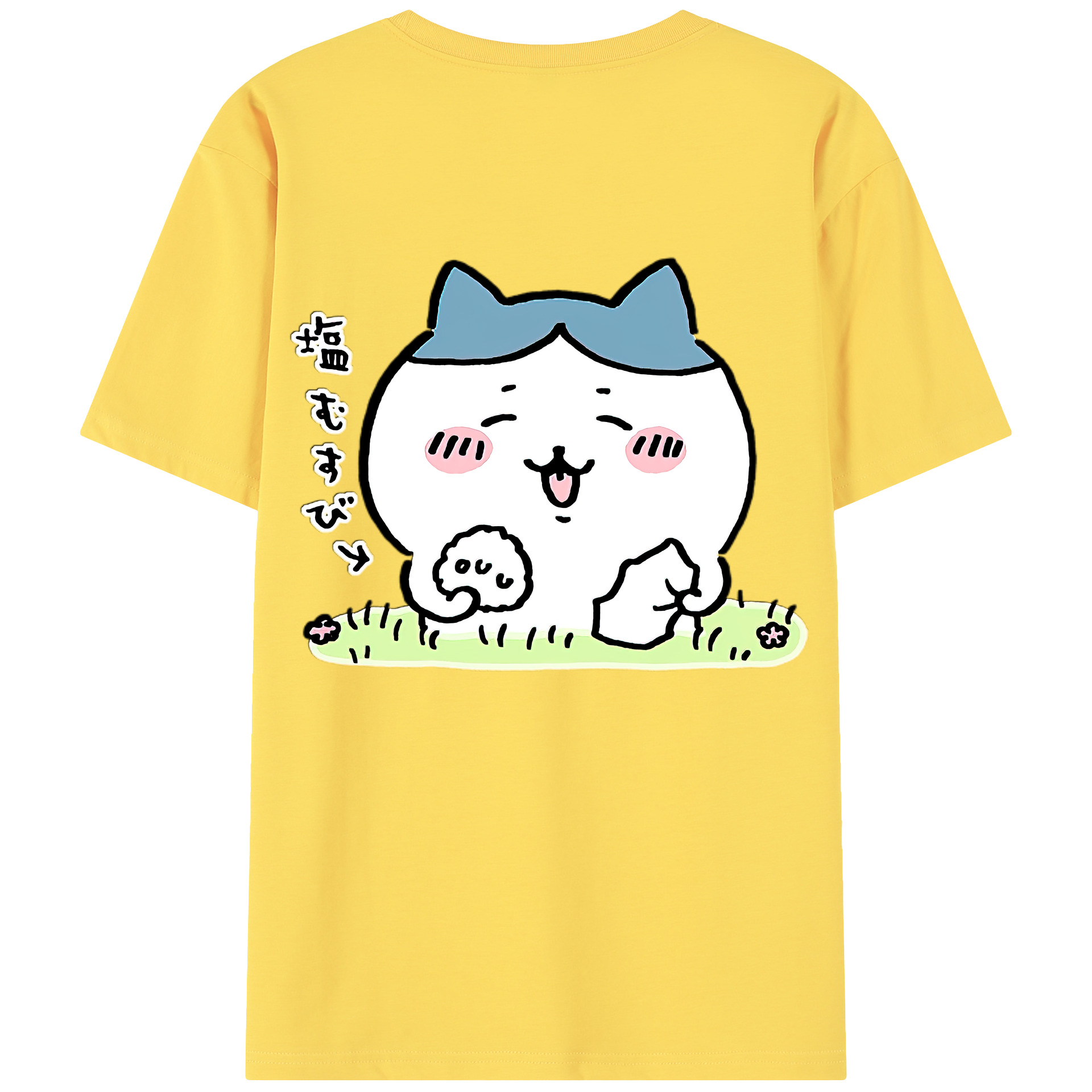 （画像用） ちいかわ ハチワレ Chii-kawa hachiware 綿100％半袖Tシャツ（背面プリント）