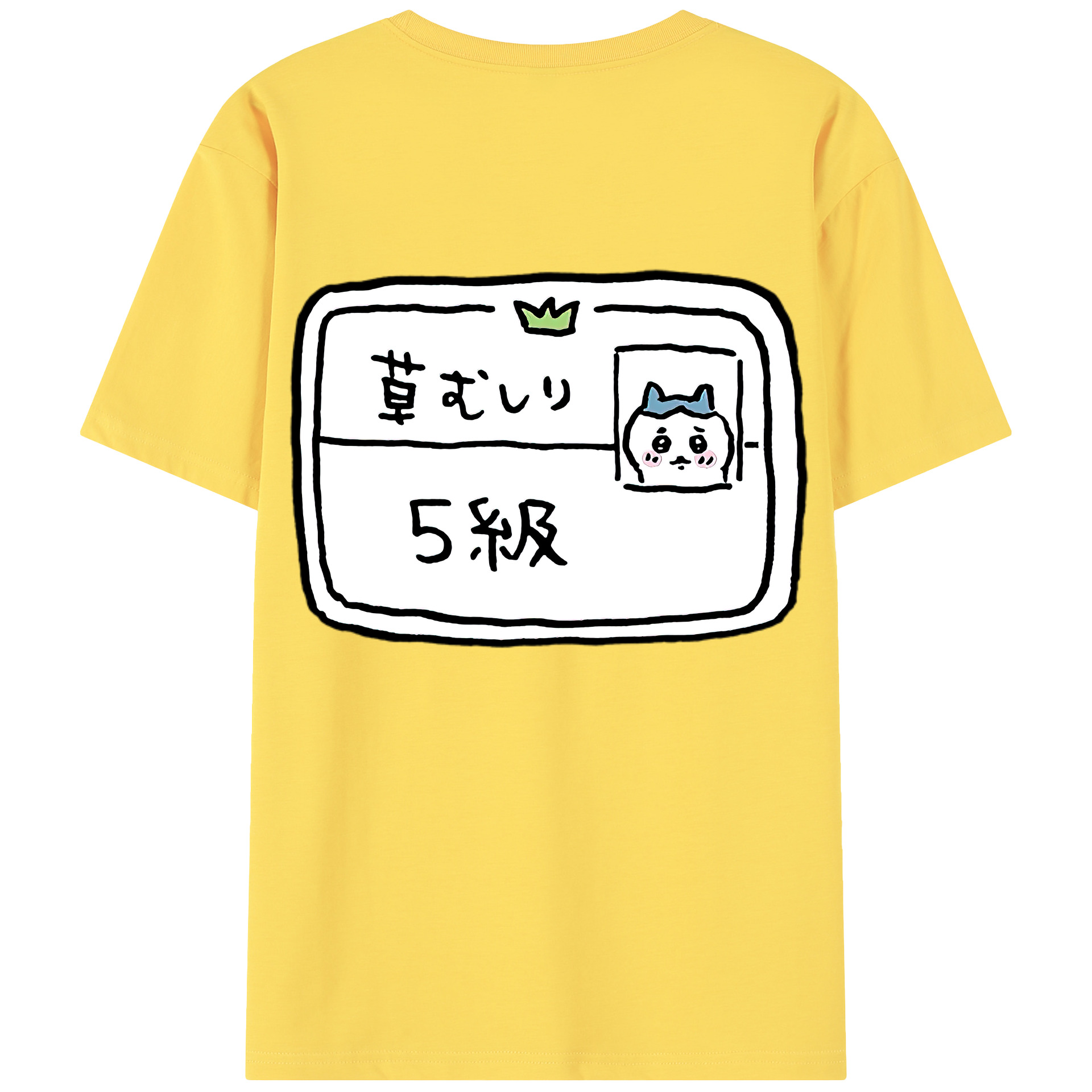 （画像用） ちいかわ ハチワレ Chii-kawa hachiware 綿100％半袖Tシャツ（背面プリント）