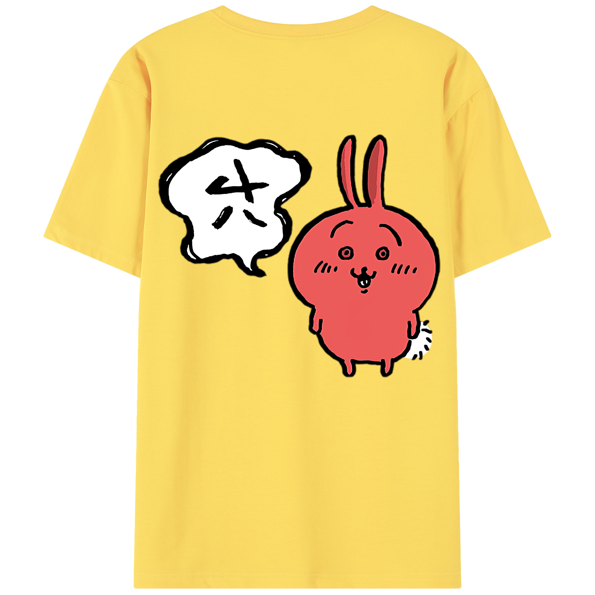 （画像用） ちいかわ ハチワレ Chii-kawa hachiware 綿100％半袖Tシャツ（背面プリント）