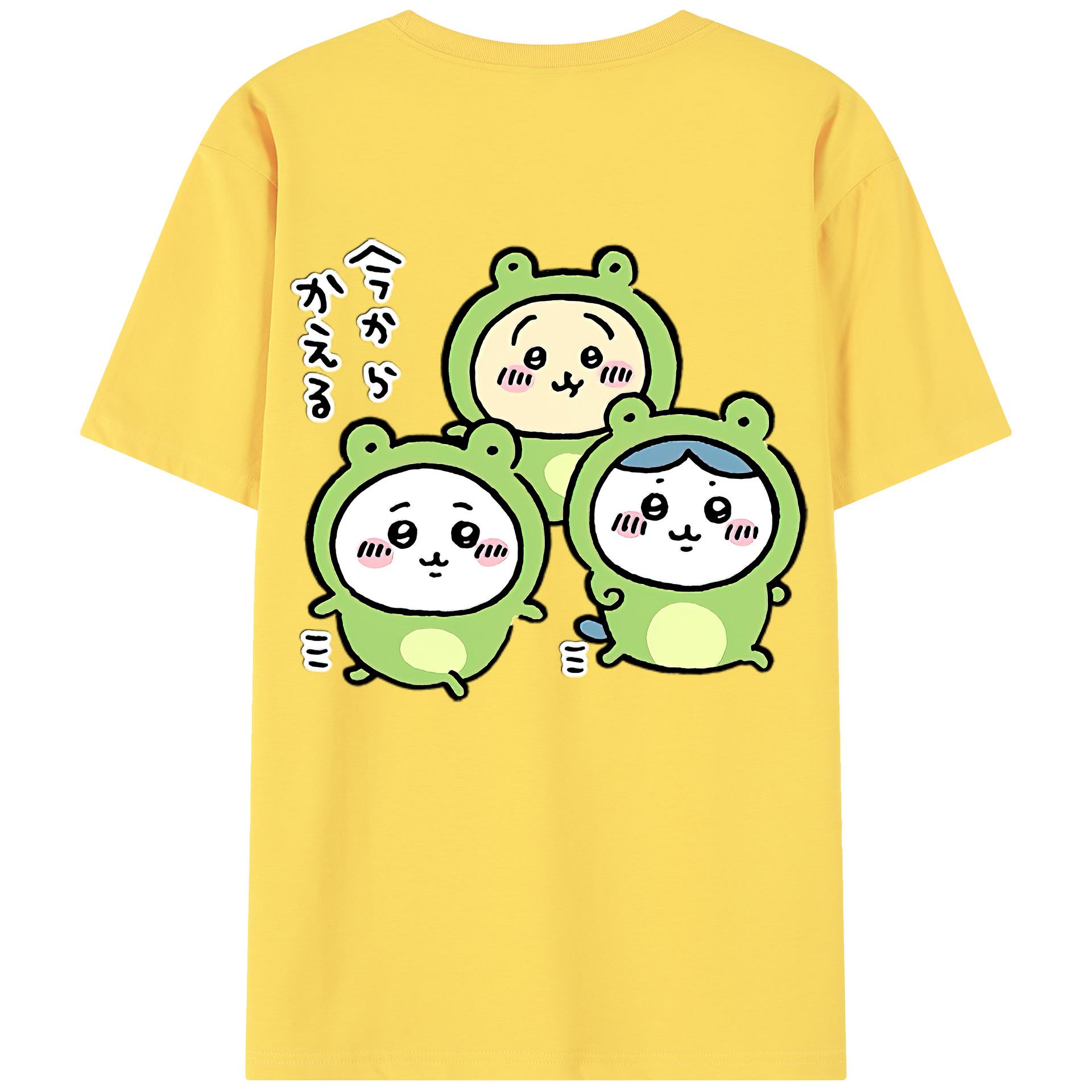 （画像用） ちいかわ ハチワレ Chii-kawa hachiware 綿100％半袖Tシャツ（背面プリント）