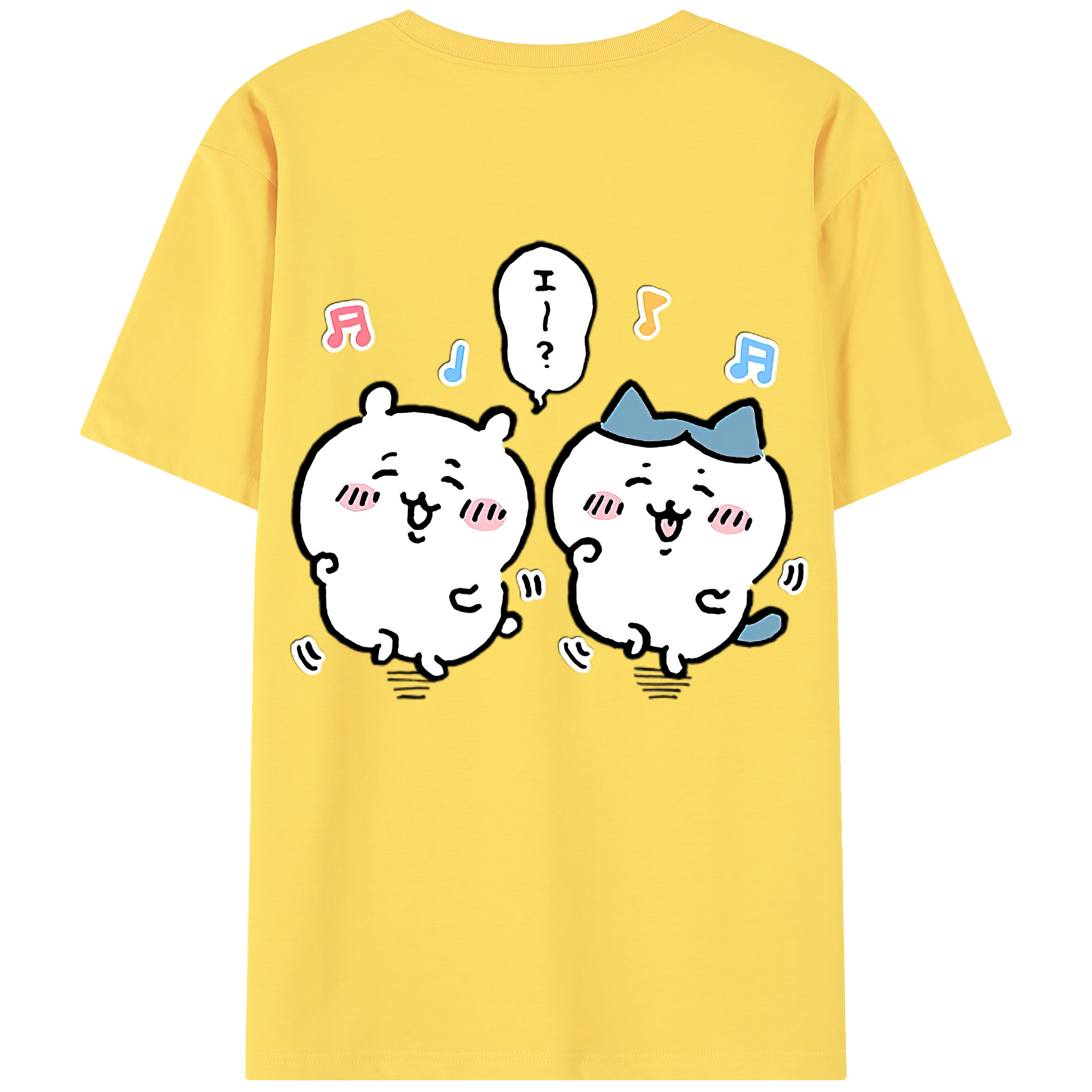 （画像用） ちいかわ ハチワレ Chii-kawa hachiware 綿100％半袖Tシャツ（背面プリント）