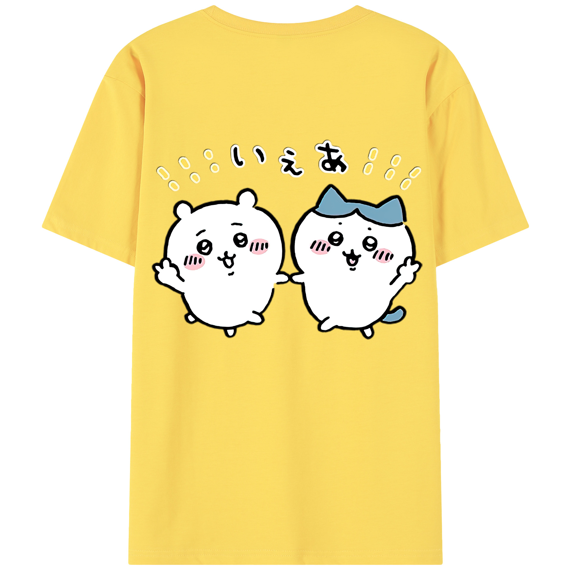 （画像用） ちいかわ ハチワレ Chii-kawa hachiware 綿100％半袖Tシャツ（背面プリント）