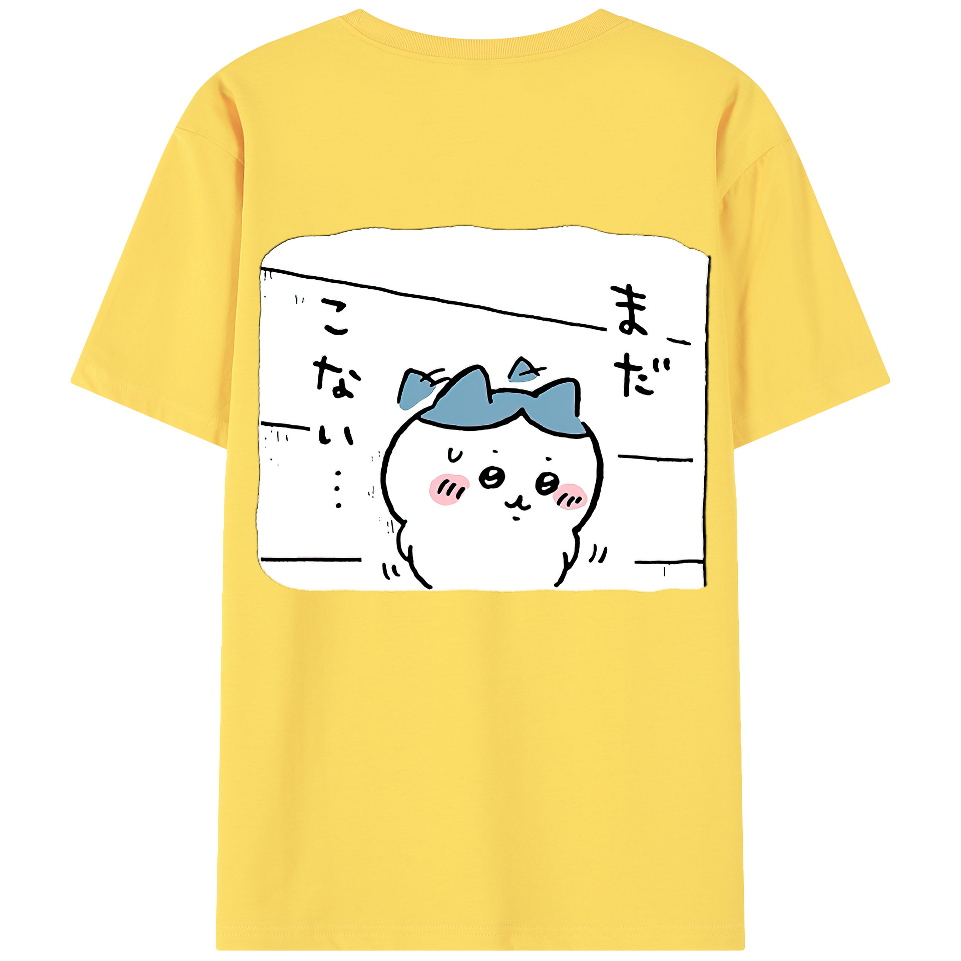 （画像用） ちいかわ ハチワレ Chii-kawa hachiware 綿100％半袖Tシャツ（背面プリント）