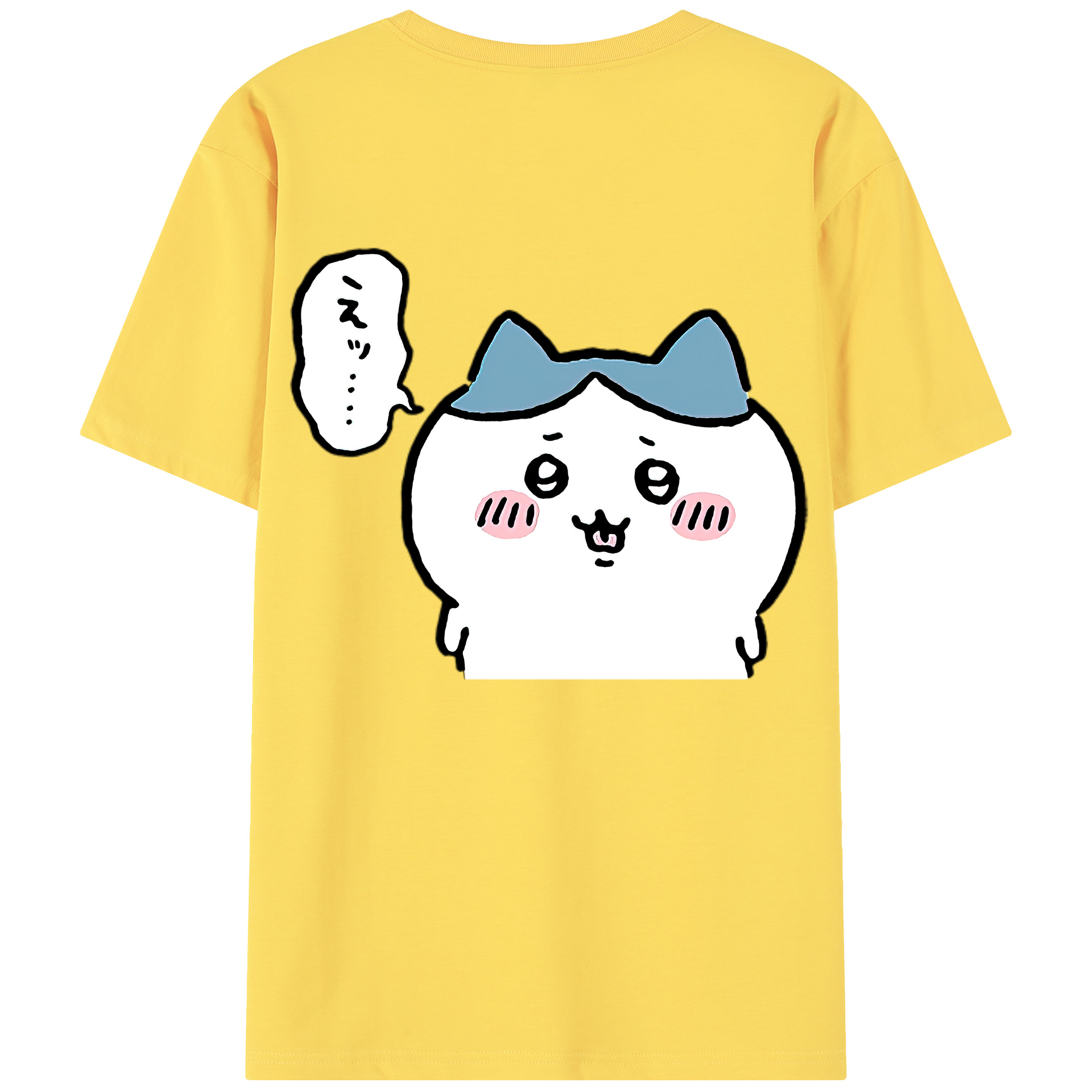 （画像用） ちいかわ ハチワレ Chii-kawa hachiware 綿100％半袖Tシャツ（背面プリント）
