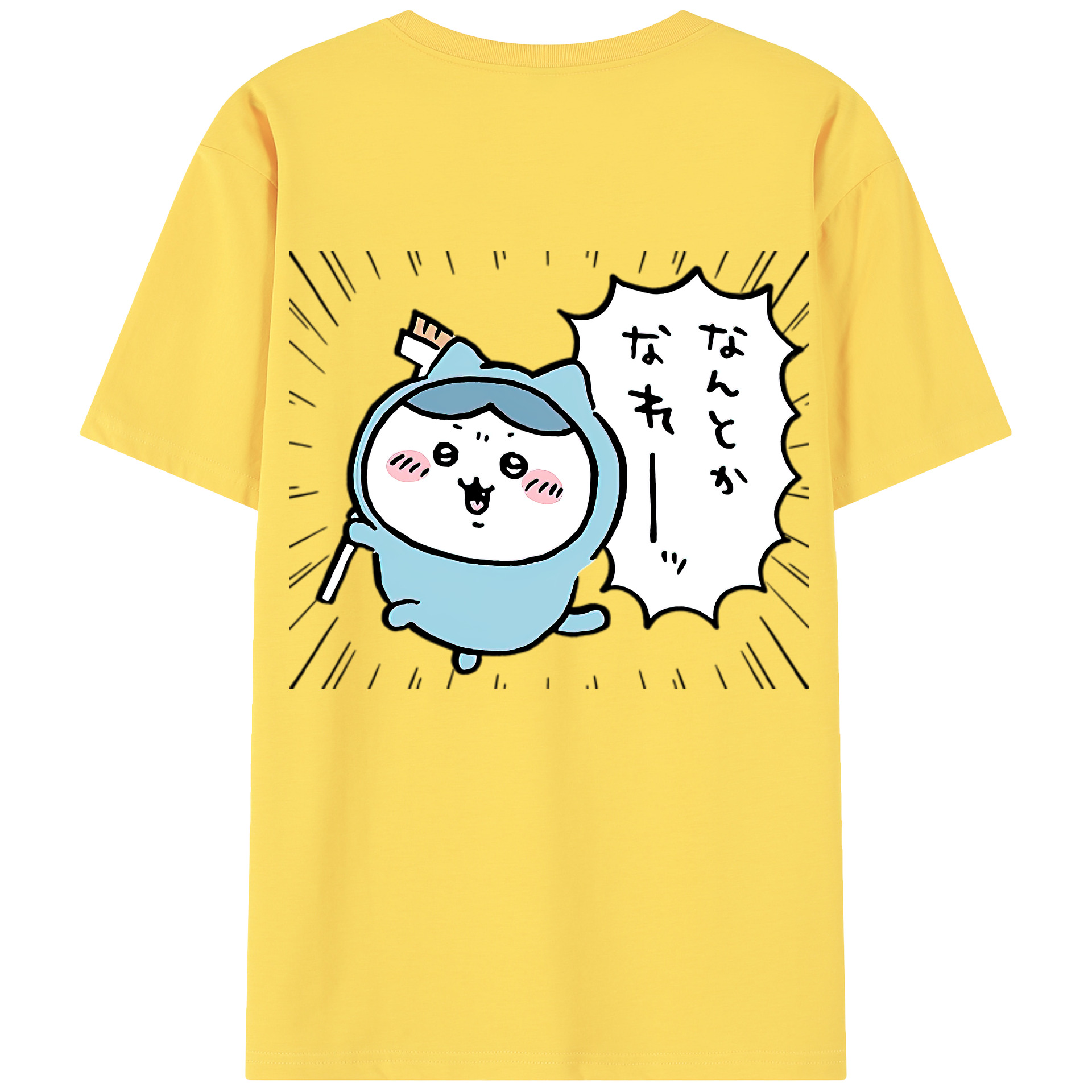 （画像用） ちいかわ ハチワレ Chii-kawa hachiware 綿100％半袖Tシャツ（背面プリント）