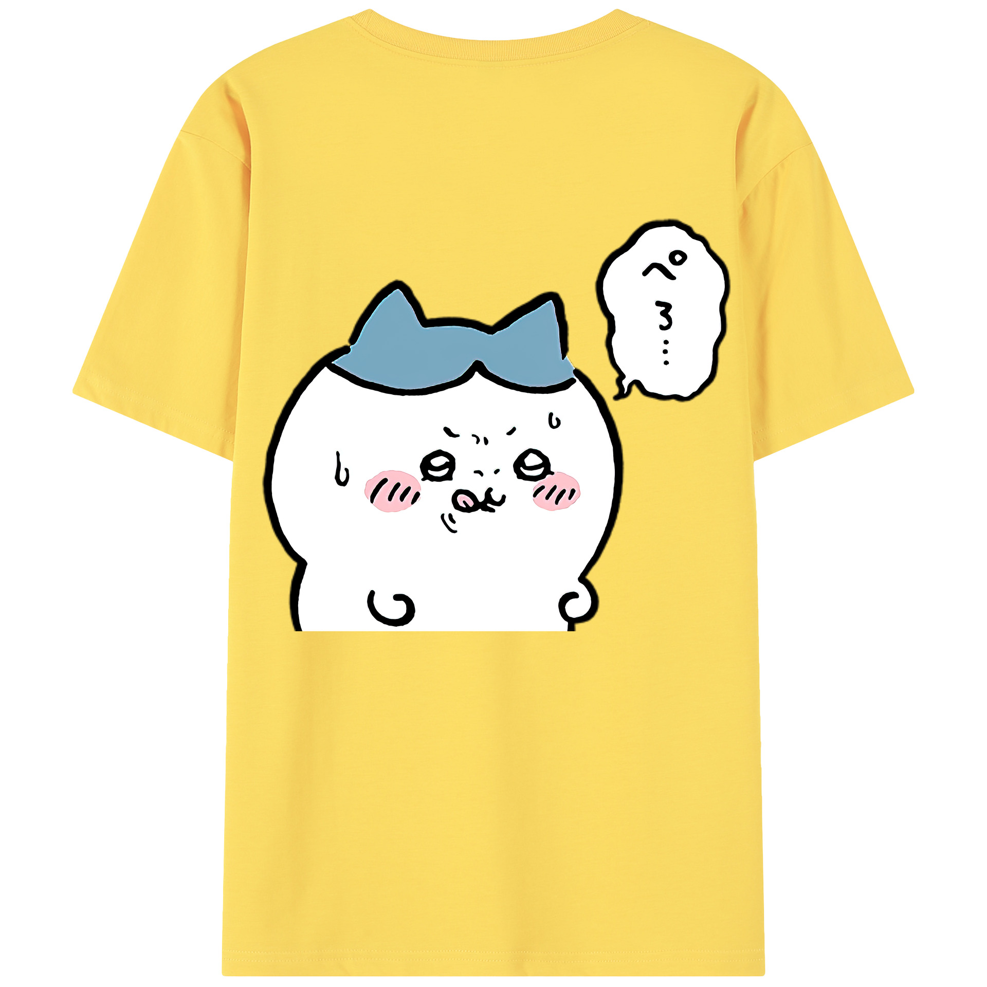 （画像用） ちいかわ ハチワレ Chii-kawa hachiware 綿100％半袖Tシャツ（背面プリント）