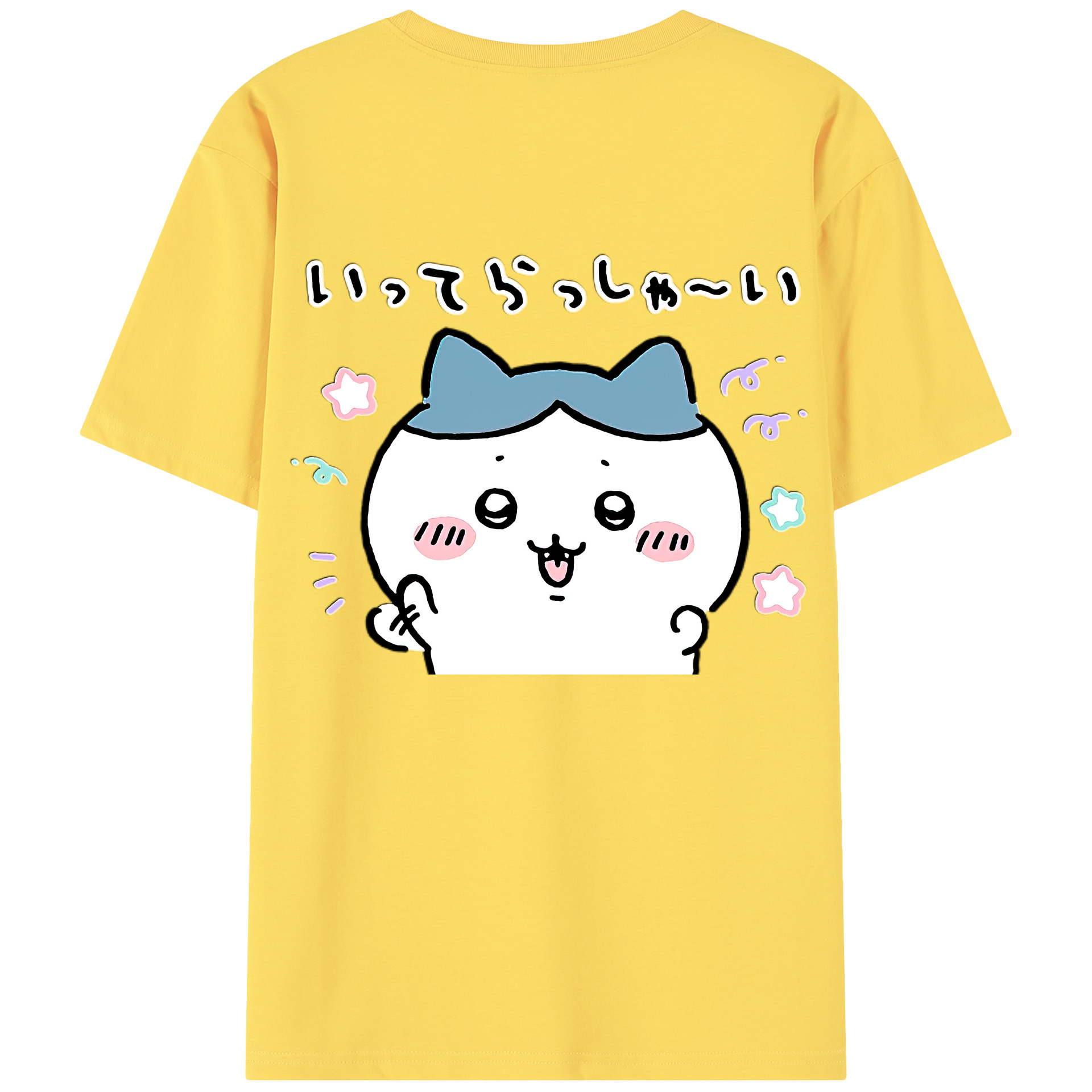 （画像用） ちいかわ ハチワレ Chii-kawa hachiware 綿100％半袖Tシャツ（背面プリント）