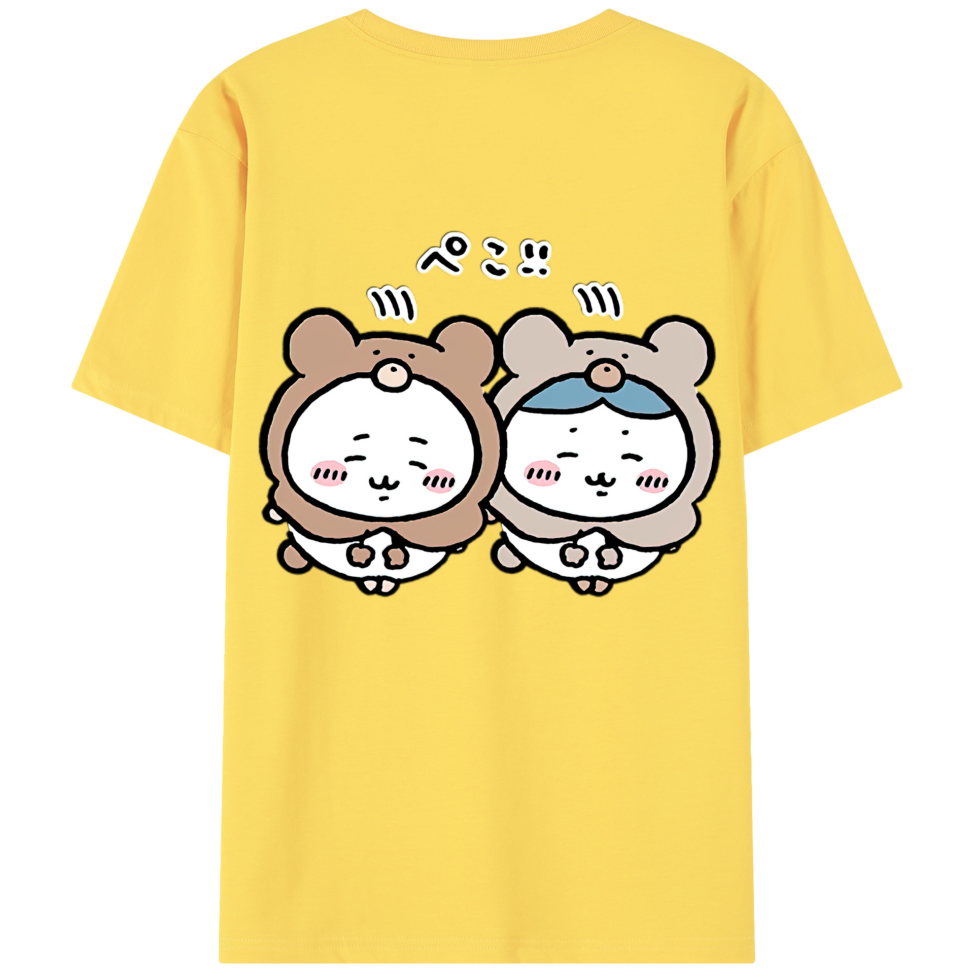 （画像用） ちいかわ ハチワレ Chii-kawa hachiware 綿100％半袖Tシャツ（背面プリント）