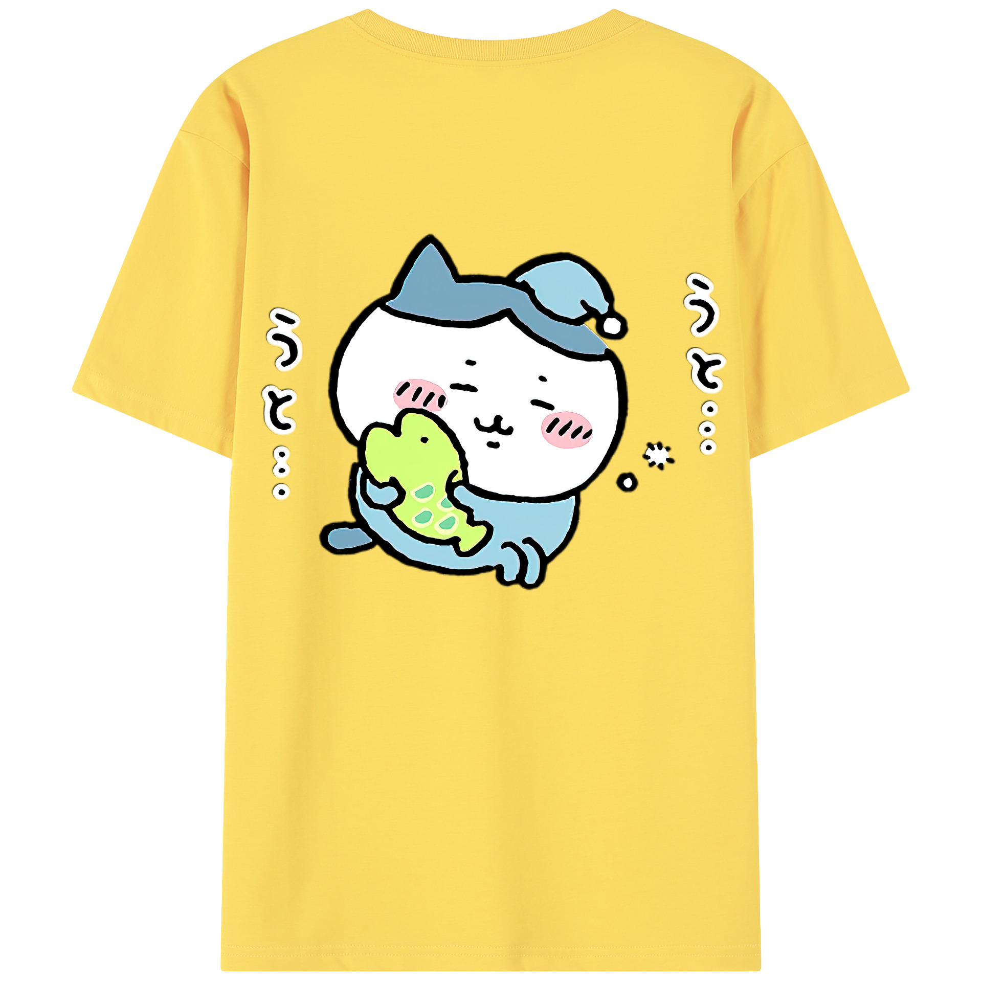（画像用） ちいかわ ハチワレ Chii-kawa hachiware 綿100％半袖Tシャツ（背面プリント）