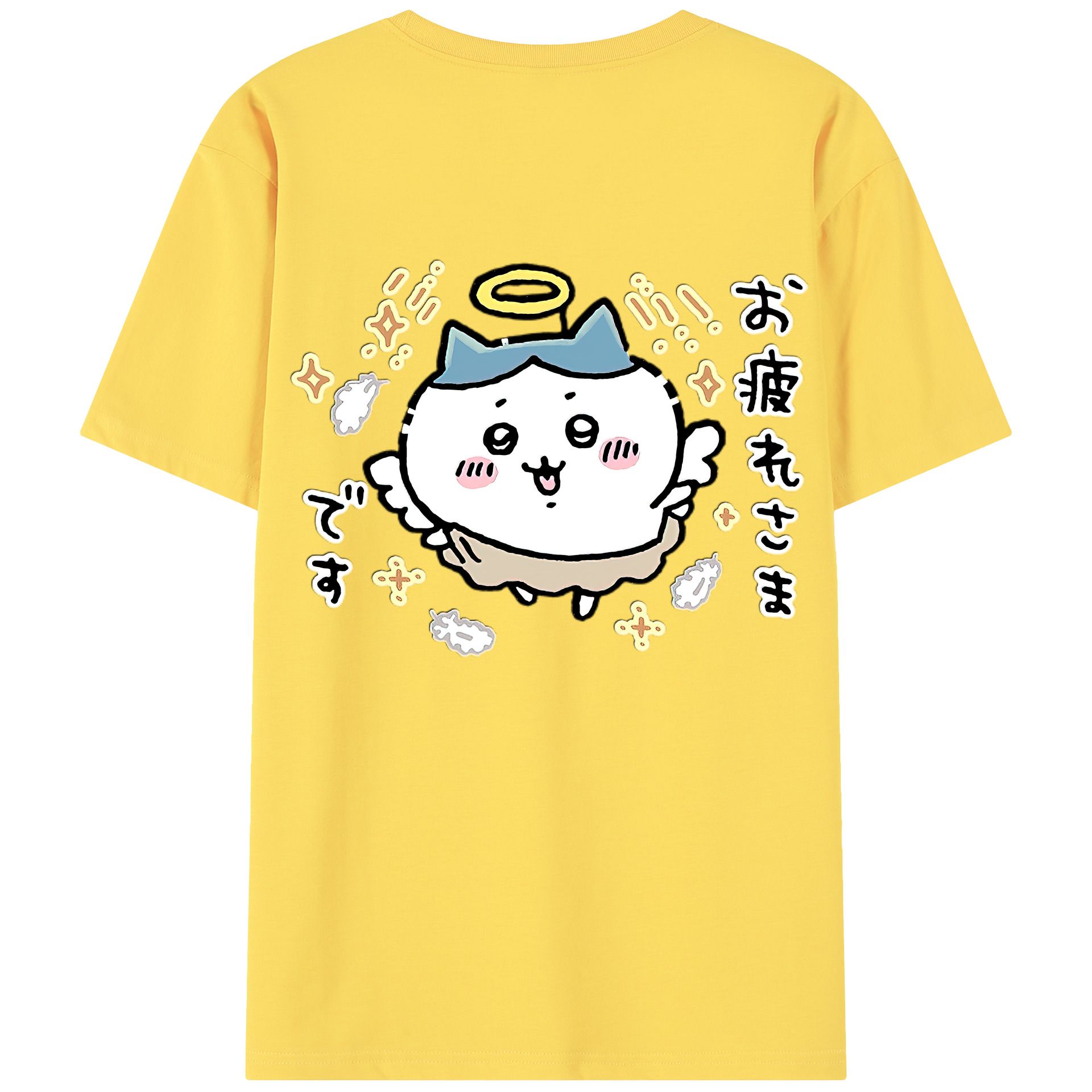 （画像用） ちいかわ ハチワレ Chii-kawa hachiware 綿100％半袖Tシャツ（背面プリント）