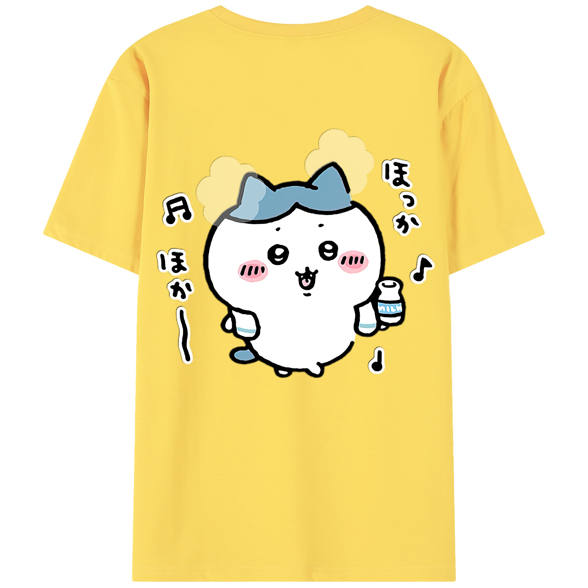 （画像用） ちいかわ ハチワレ Chii-kawa hachiware 綿100％半袖Tシャツ（背面プリント）