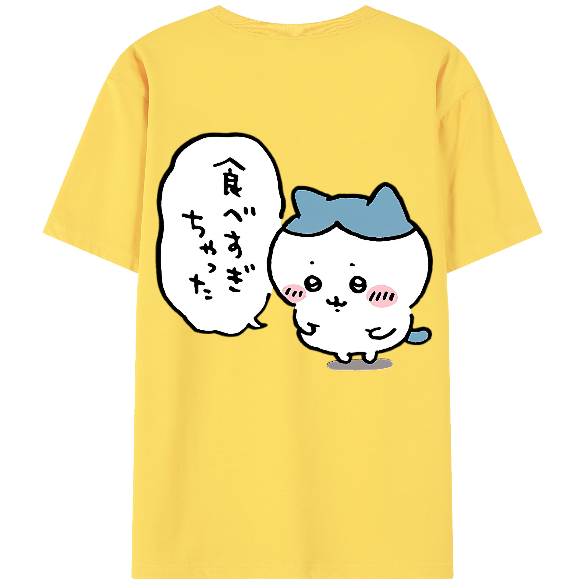 （画像用） ちいかわ ハチワレ Chii-kawa hachiware 綿100％半袖Tシャツ（背面プリント）