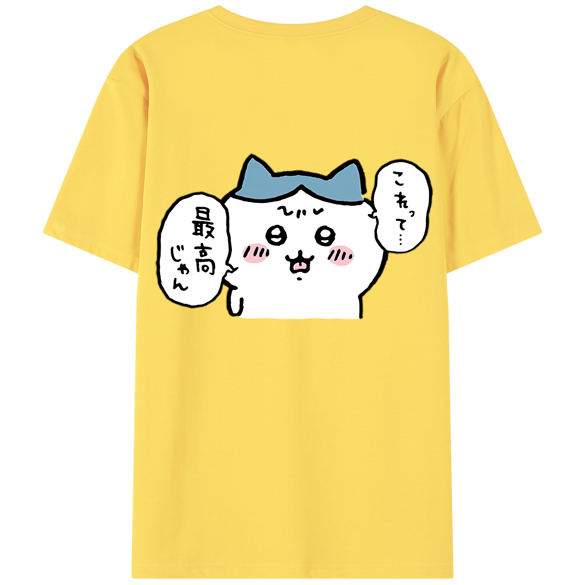 （画像用） ちいかわ ハチワレ Chii-kawa hachiware 綿100％半袖Tシャツ（背面プリント）