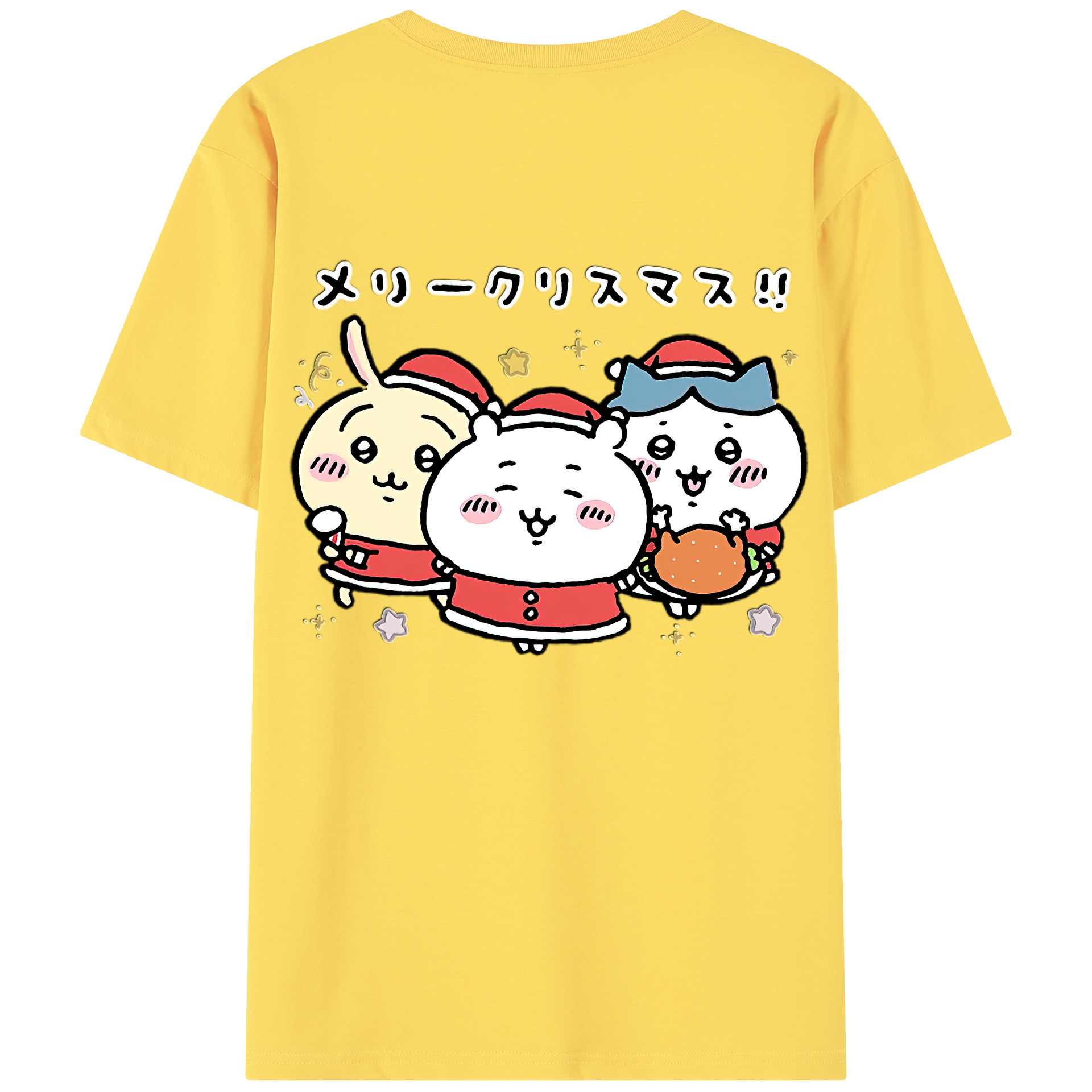 （画像用） ちいかわ ハチワレ Chii-kawa hachiware 綿100％半袖Tシャツ（背面プリント）