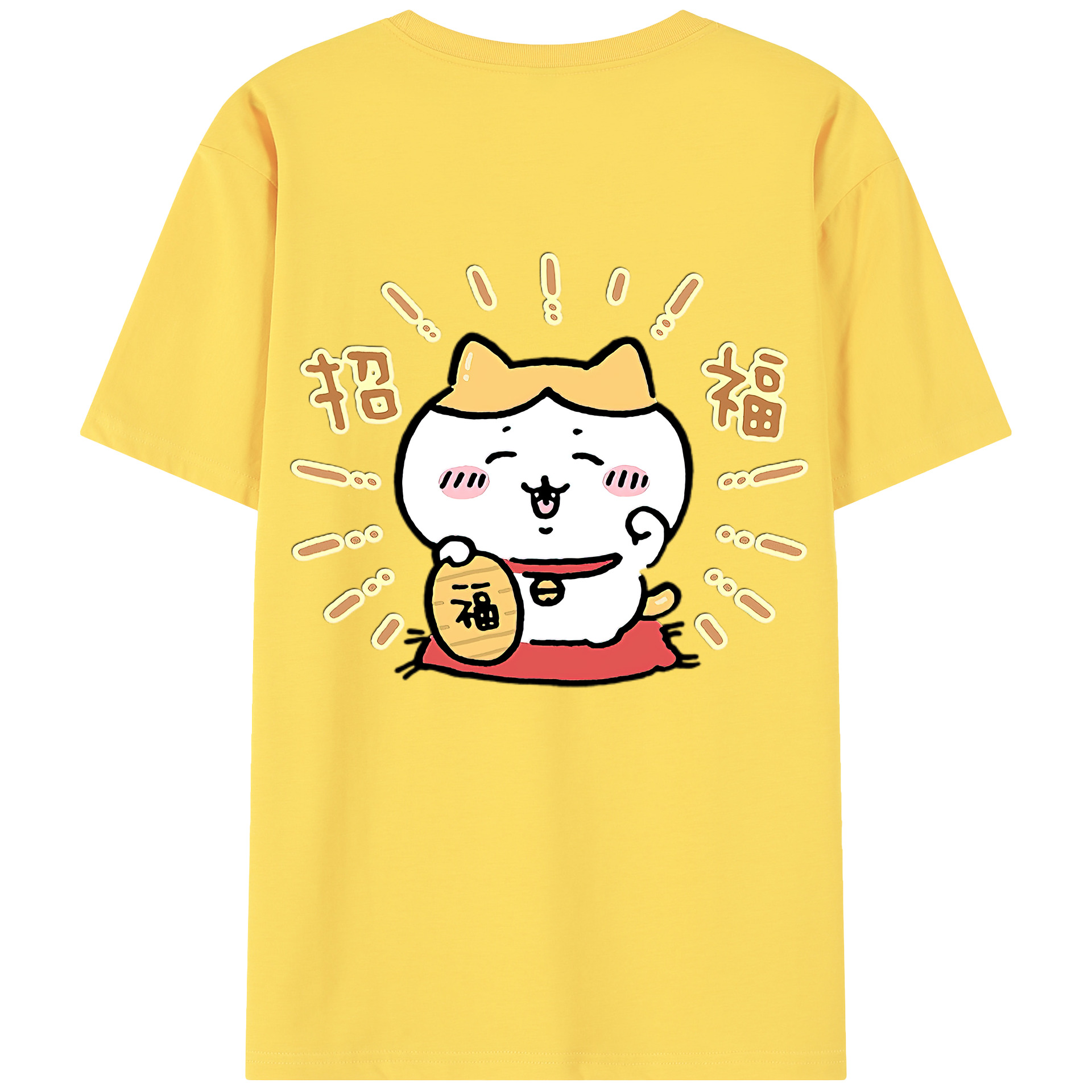 （画像用） ちいかわ ハチワレ Chii-kawa hachiware 綿100％半袖Tシャツ（背面プリント）