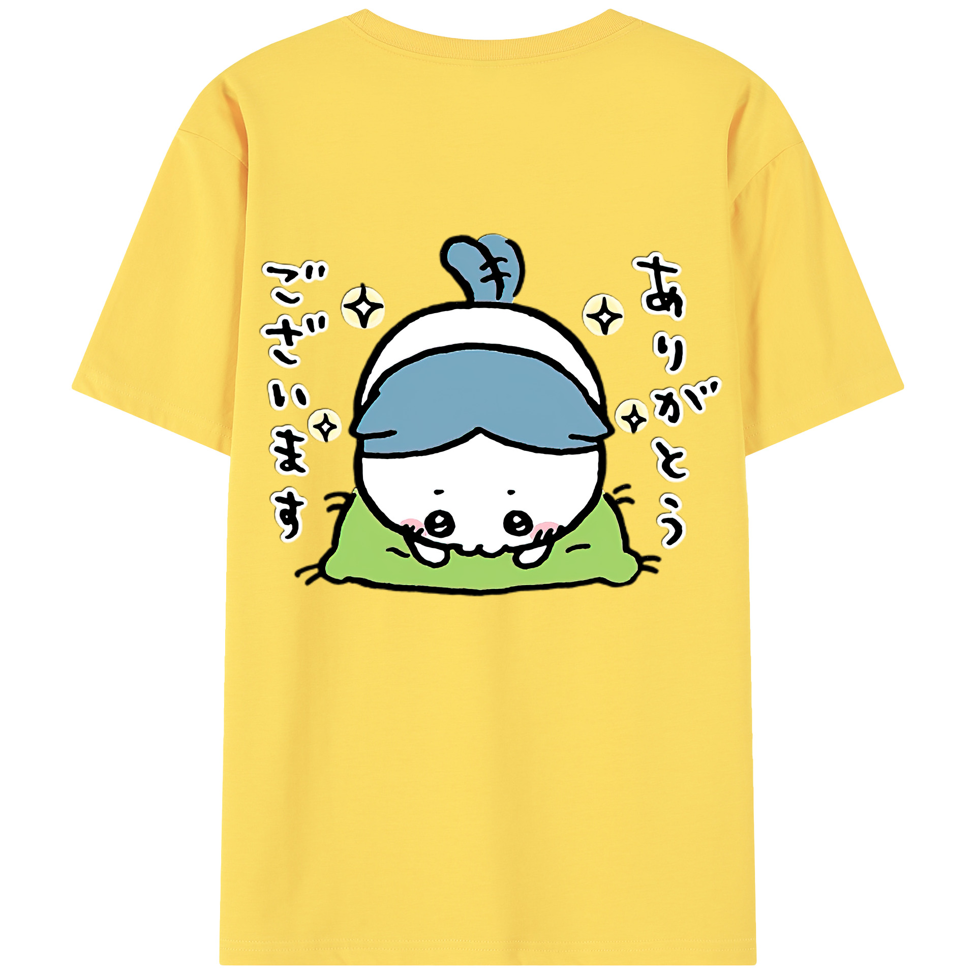 （画像用） ちいかわ ハチワレ Chii-kawa hachiware 綿100％半袖Tシャツ（背面プリント）