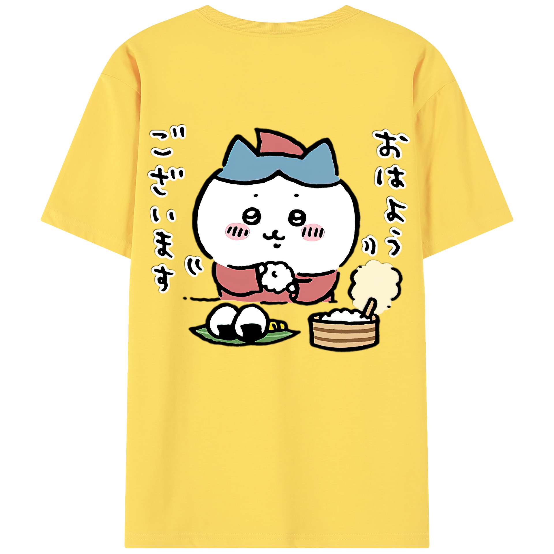（画像用） ちいかわ ハチワレ Chii-kawa hachiware 綿100％半袖Tシャツ（背面プリント）