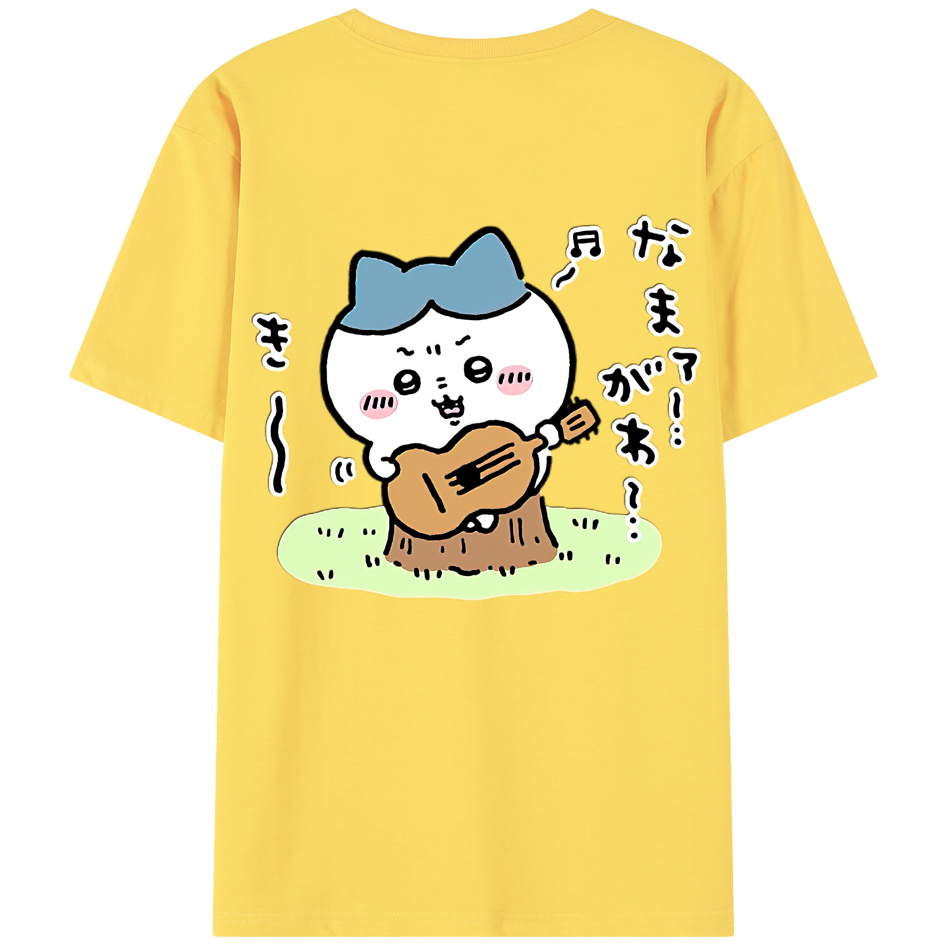（画像用） ちいかわ ハチワレ Chii-kawa hachiware 綿100％半袖Tシャツ（背面プリント）