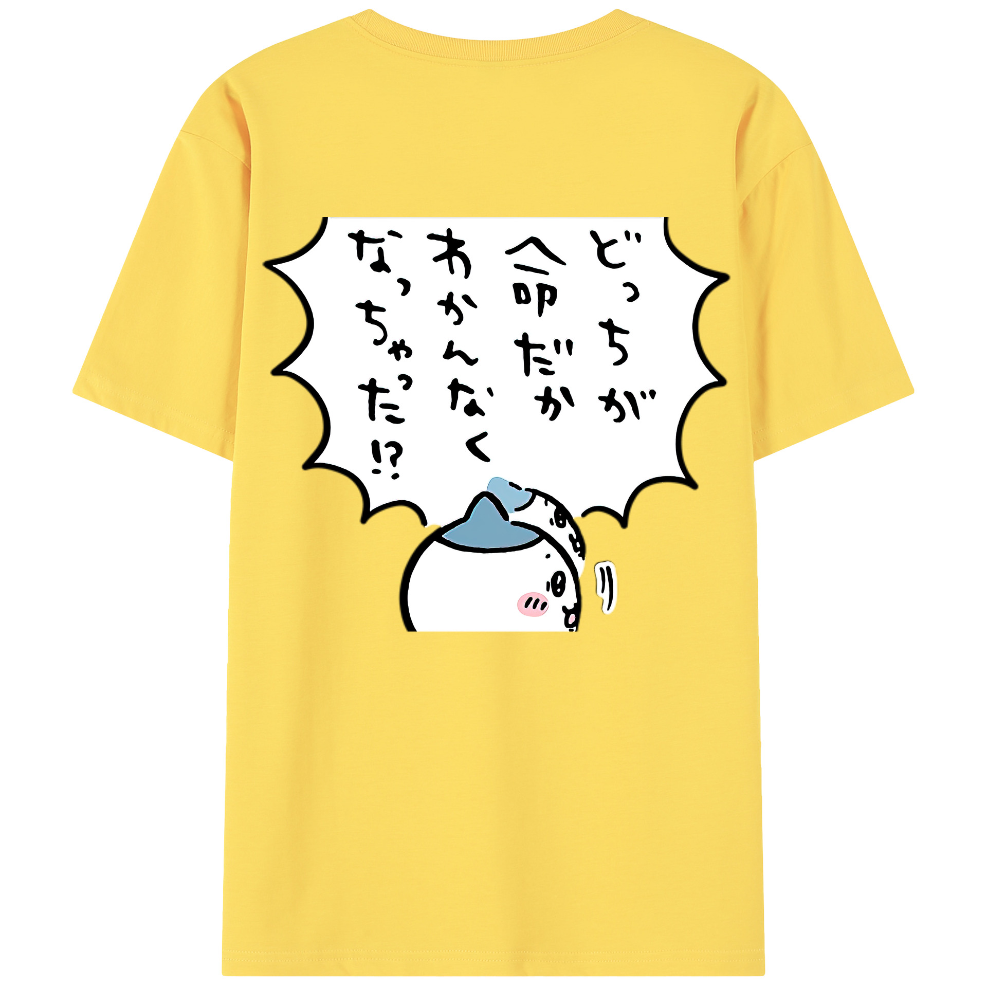 （画像用） ちいかわ ハチワレ Chii-kawa hachiware 綿100％半袖Tシャツ（背面プリント）