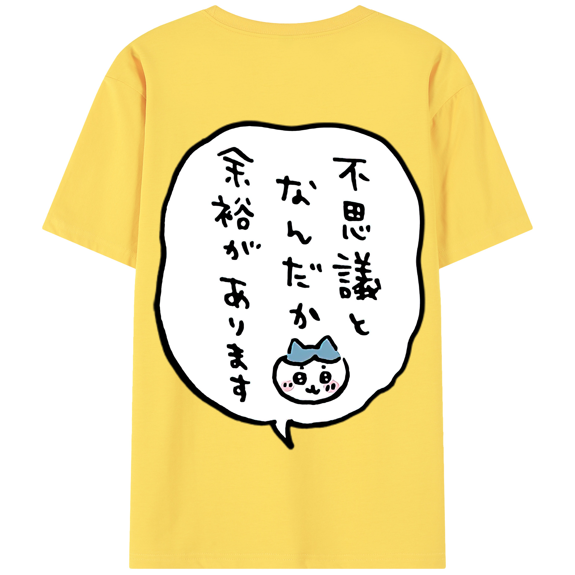 （画像用） ちいかわ ハチワレ Chii-kawa hachiware 綿100％半袖Tシャツ（背面プリント）