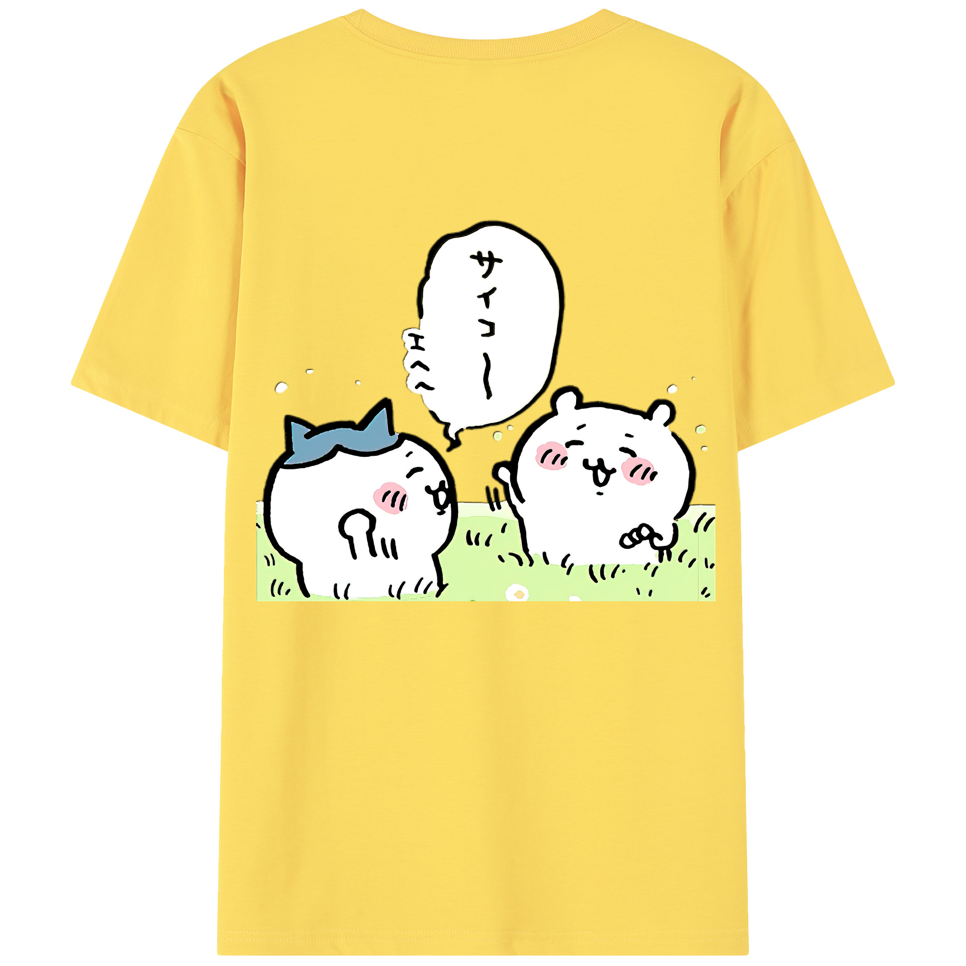 （画像用） ちいかわ ちいかわ Chii-kawa chiikawa 綿100％半袖Tシャツ（背面プリント）